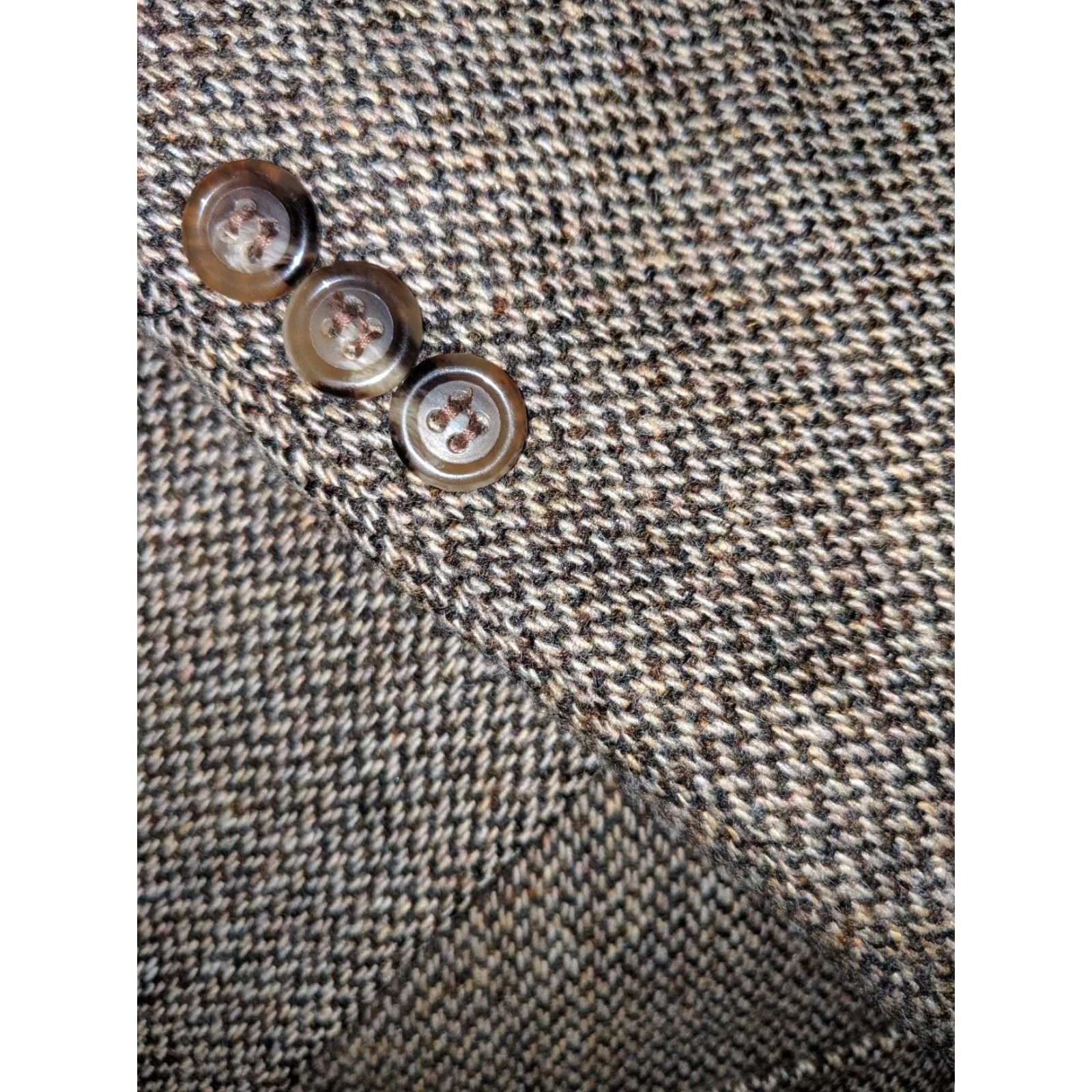 Vintage VINTAGE Today's Man Sport Coat Jacket 40R Wool Tweed Chevron Notch Lapel Three-Button Single-Breasted Brown Men's Blazer Coat Size 40R - 7 Thumbnail