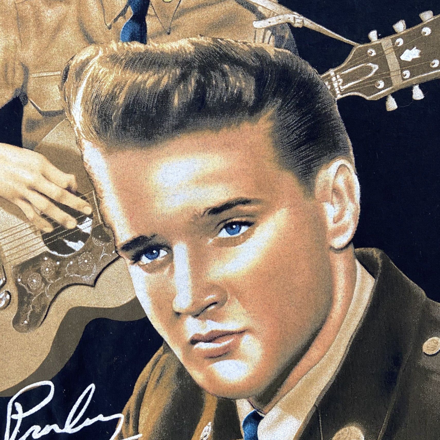 Vintage VINTAGE Elvis Presley T-Shirt Soldier Adult XL Black Rock Tee Mens XL 90s Band Military Theme Mens XL Size US XL / EU 56 / 4 - 5 Thumbnail