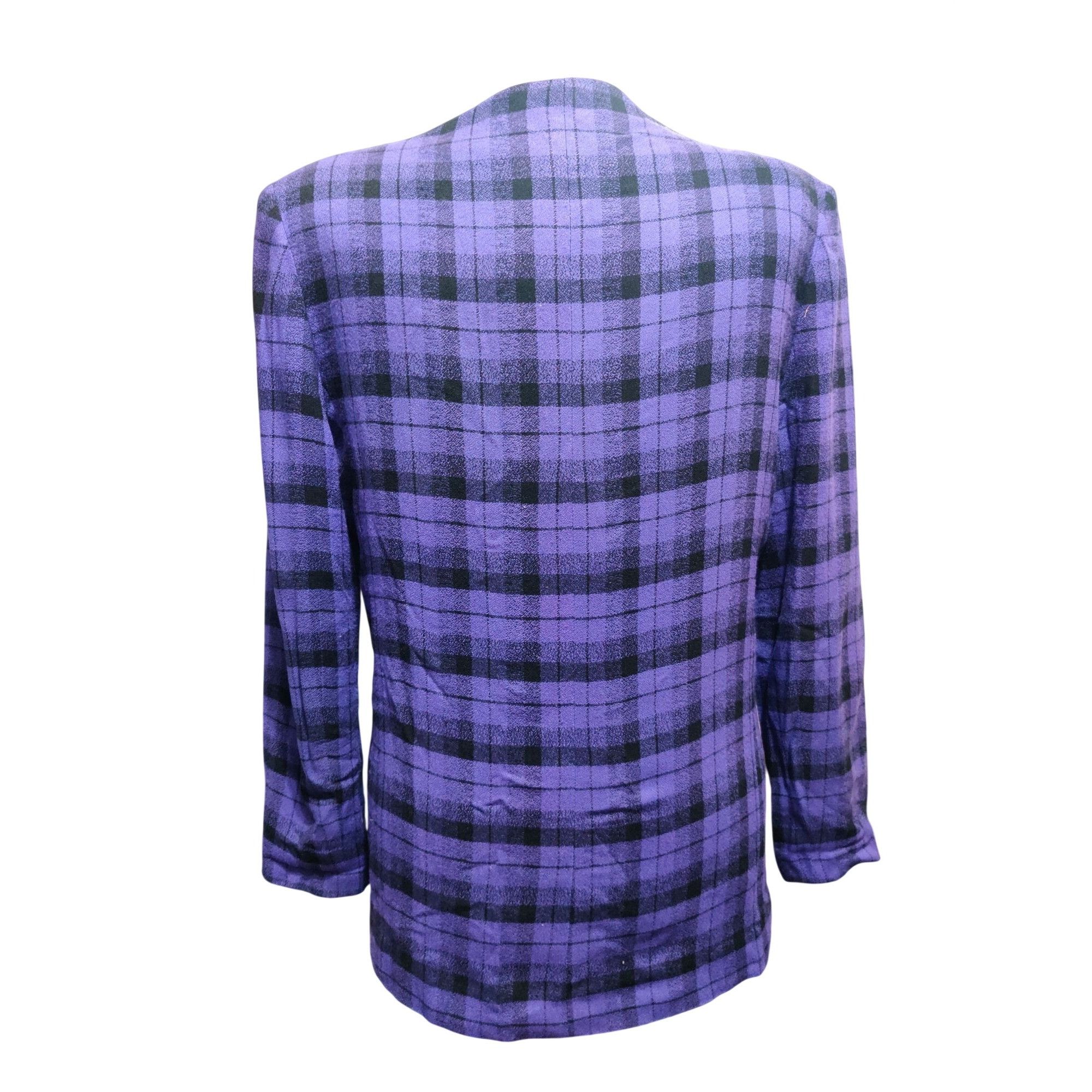 Vintage Vintage Chad Stevens 12 Purple Plaid Double Breasted Power S Size XL / US 12-14 / IT 48-50 - 12 Thumbnail