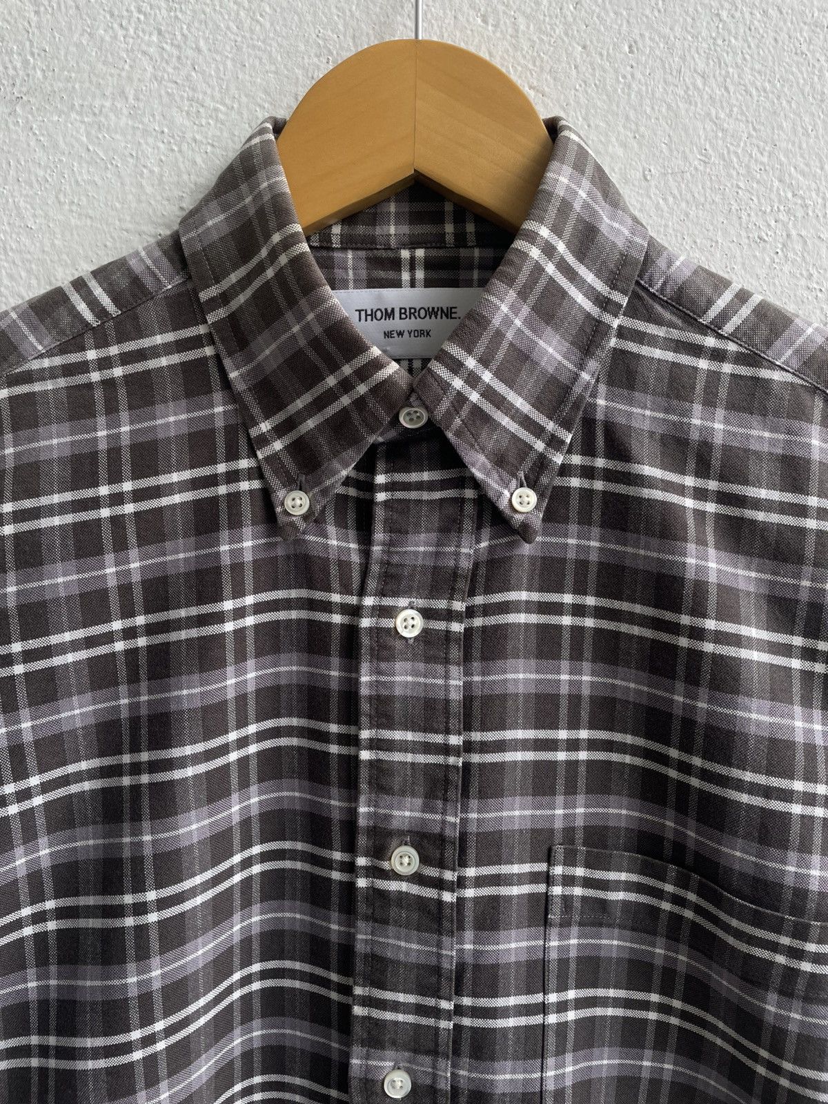 Thom Browne Thom Browne New York Grey Plaid Button Up Longsleeve Shirts Size US M / EU 48-50 / 2 - 4 Thumbnail