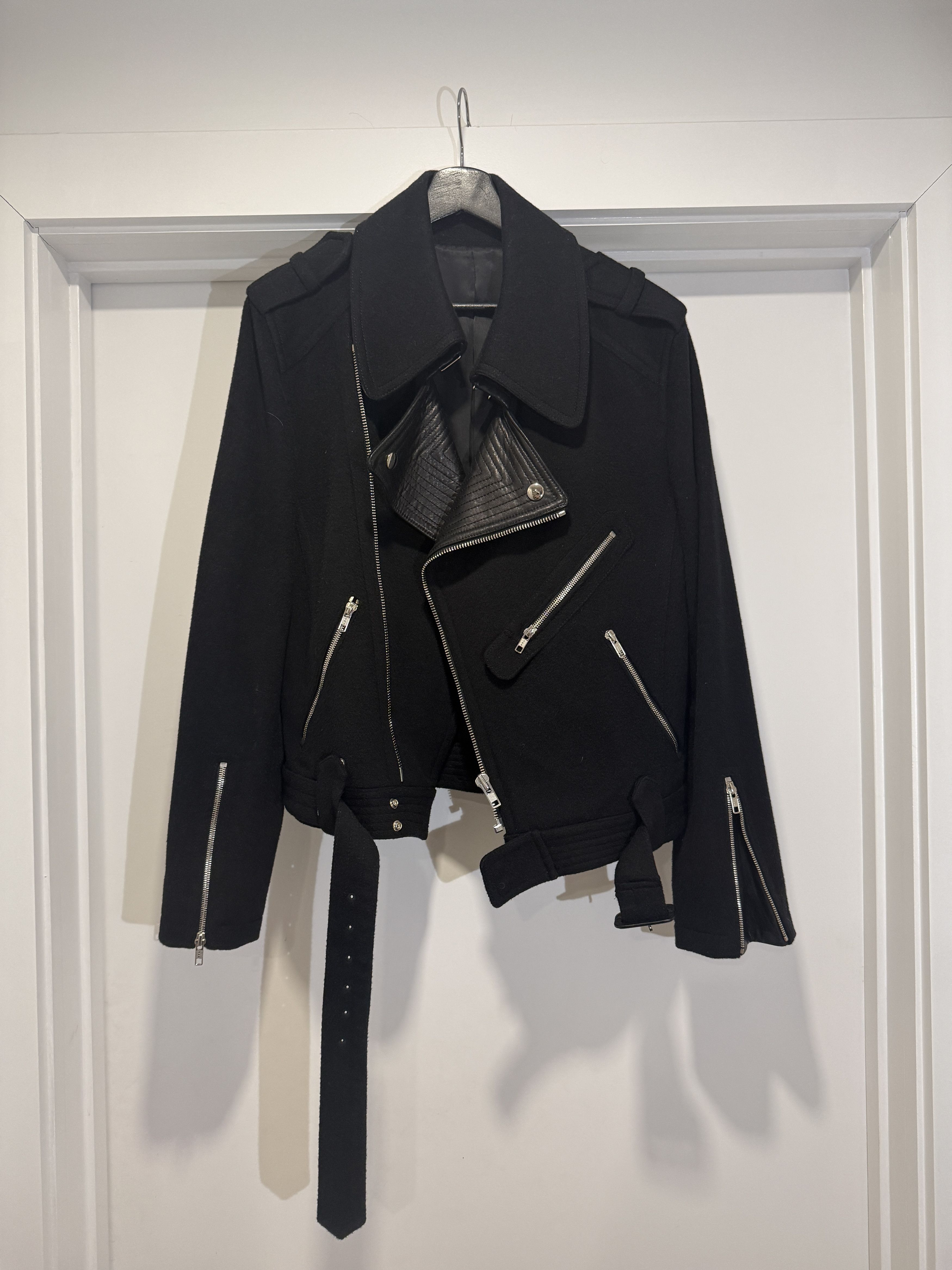 Juun.J Wool & Leather Biker Jacket Size US S / EU 44-46 / 1 - 1 Thumbnail