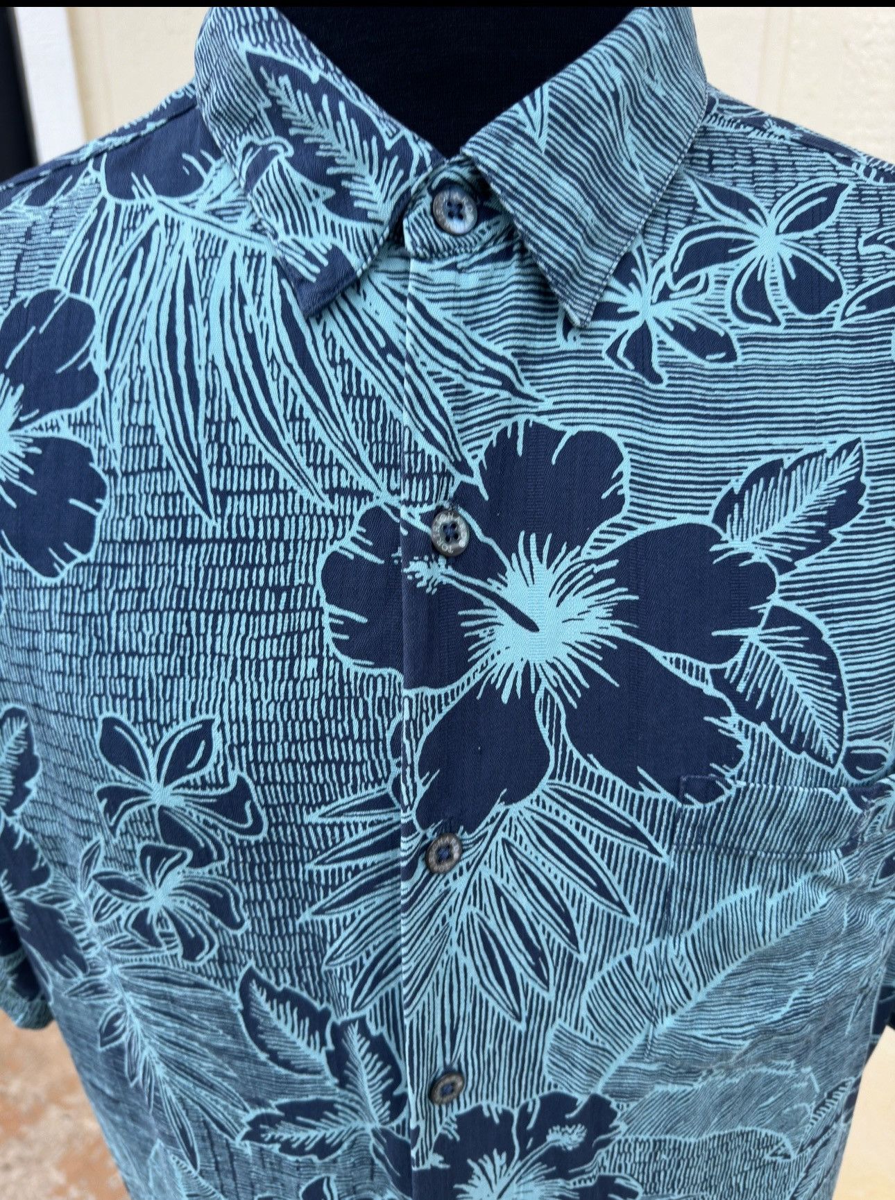 Tori Richard Tori Richard Hawaiian Print Green Polo Shirt Men's Large Size US L / EU 52-54 / 3 - 3 Thumbnail