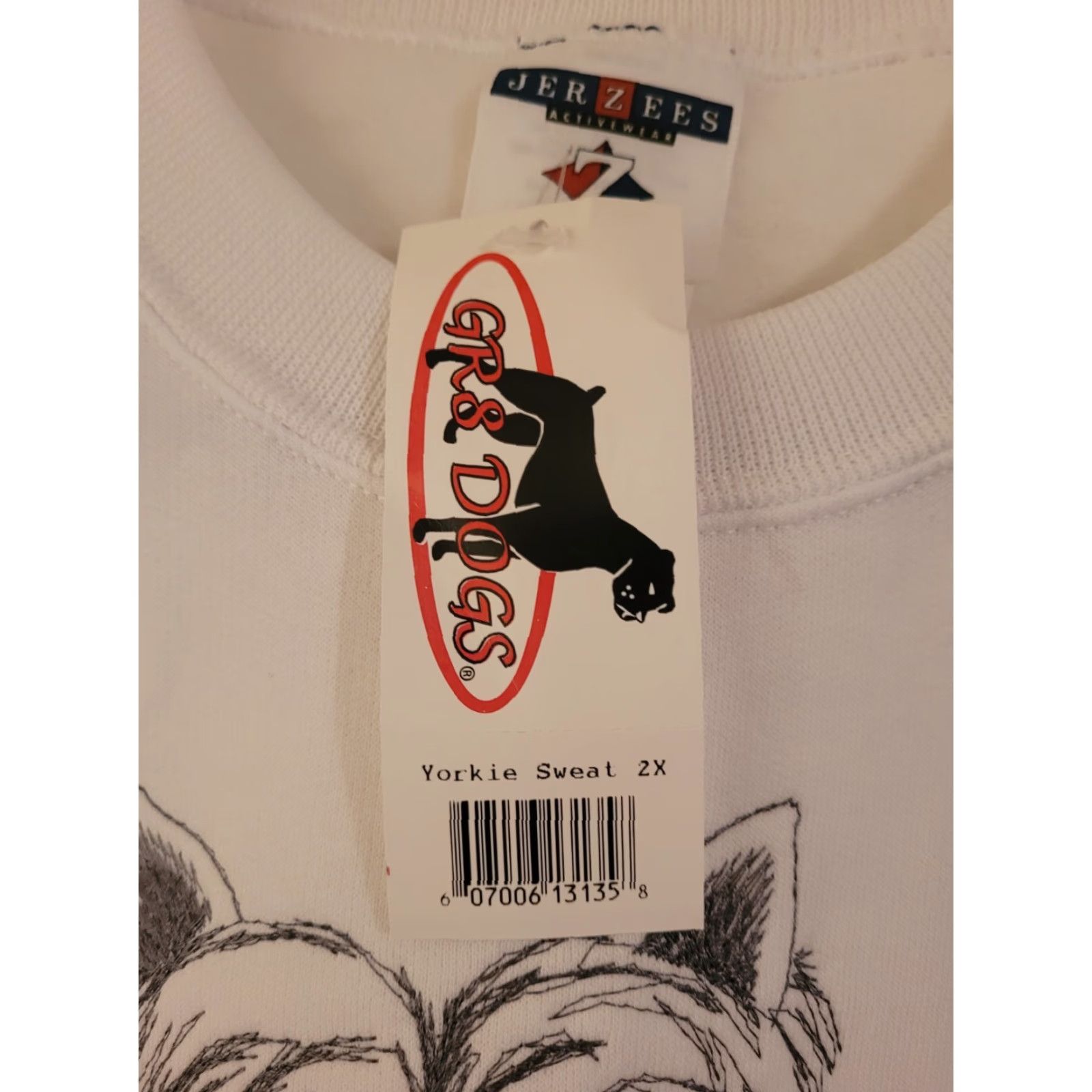 Jerzees VINTAGE Yorkie Dog Lover Sweatshirt 2XL Jerzees Unisex Adults Pullover Crewneck White Graphic Print Yorkie Animals 90s? Size US XXL / EU 58 / 5 - 3 Thumbnail