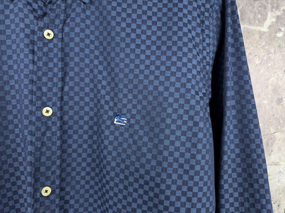 Etro Etro Men’s Button-Up Shirt Blue Checkered Pattern Long Sleev Size US M / EU 48-50 / 2 - 5 Thumbnail