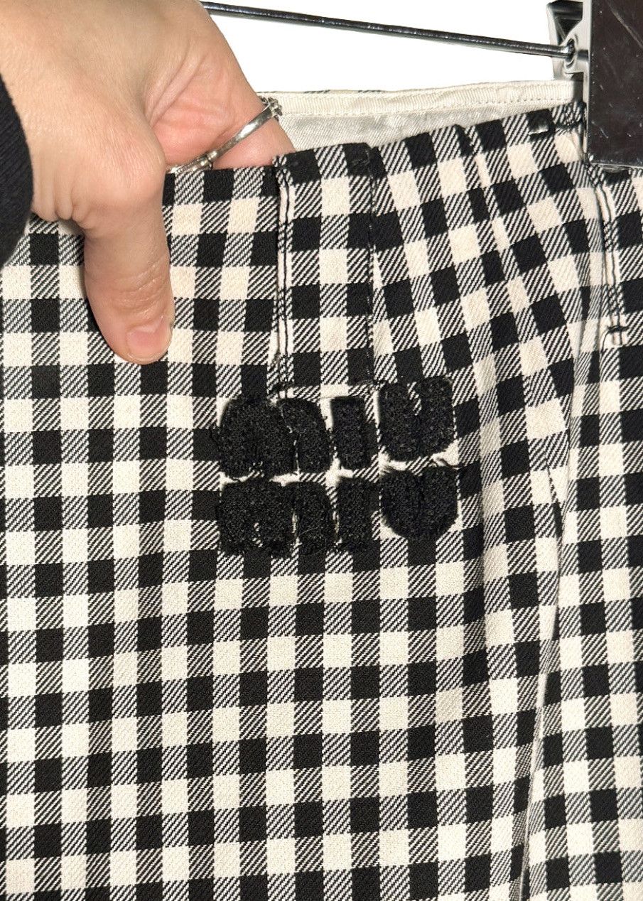 Miu Miu Miu Miu 2022 Black Ivory Gingham Check Pencil Skirt Size 28" / US 6 / IT 42 - 4 Thumbnail