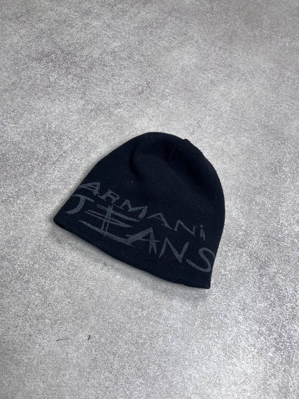 Armani × Vintage Vintage Armani Jeans Big Logo Y2K Beanie Hat Os Size ONE SIZE - 4 Thumbnail