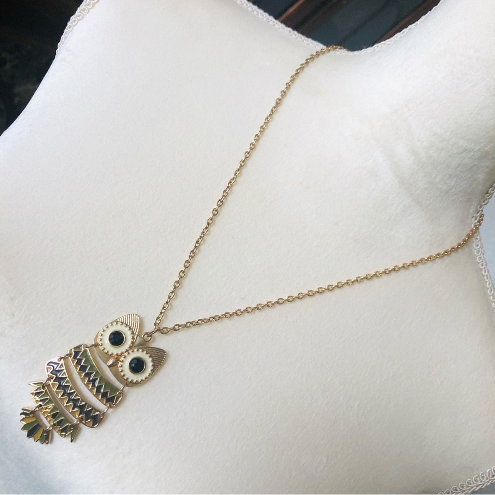 Jewelry Modern vintage articulated owl pendant on chain necklace Size ONE SIZE - 1 Thumbnail