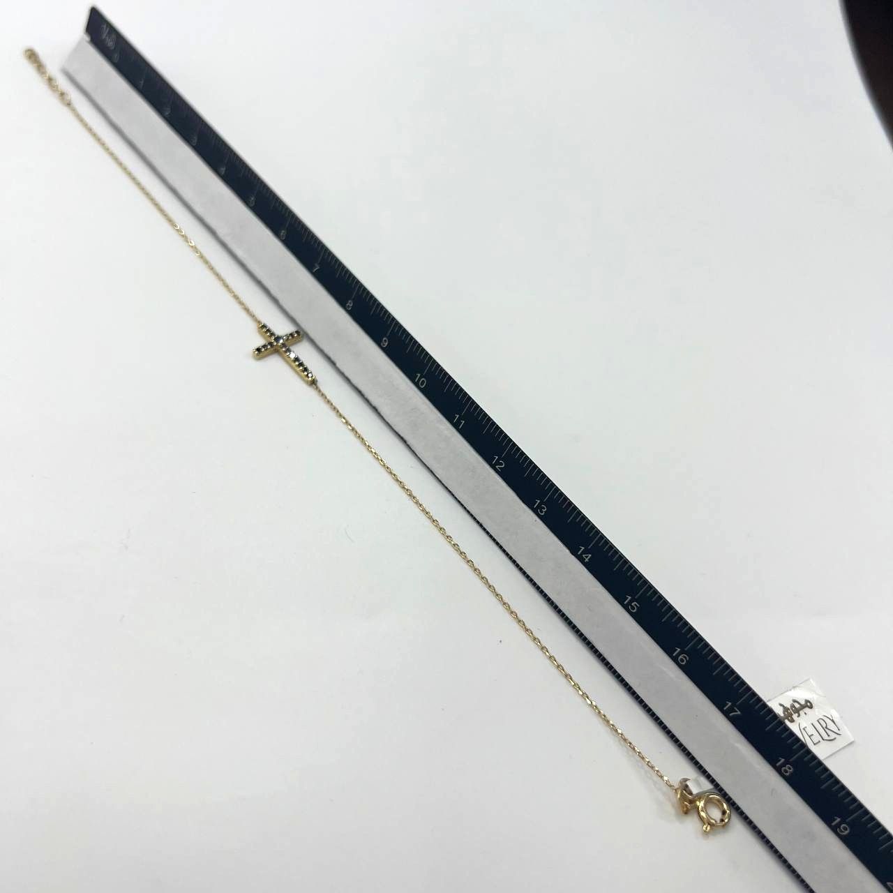 Other 14K yellow gold bracelet with black zircon cross Size ONE SIZE - 9 Thumbnail