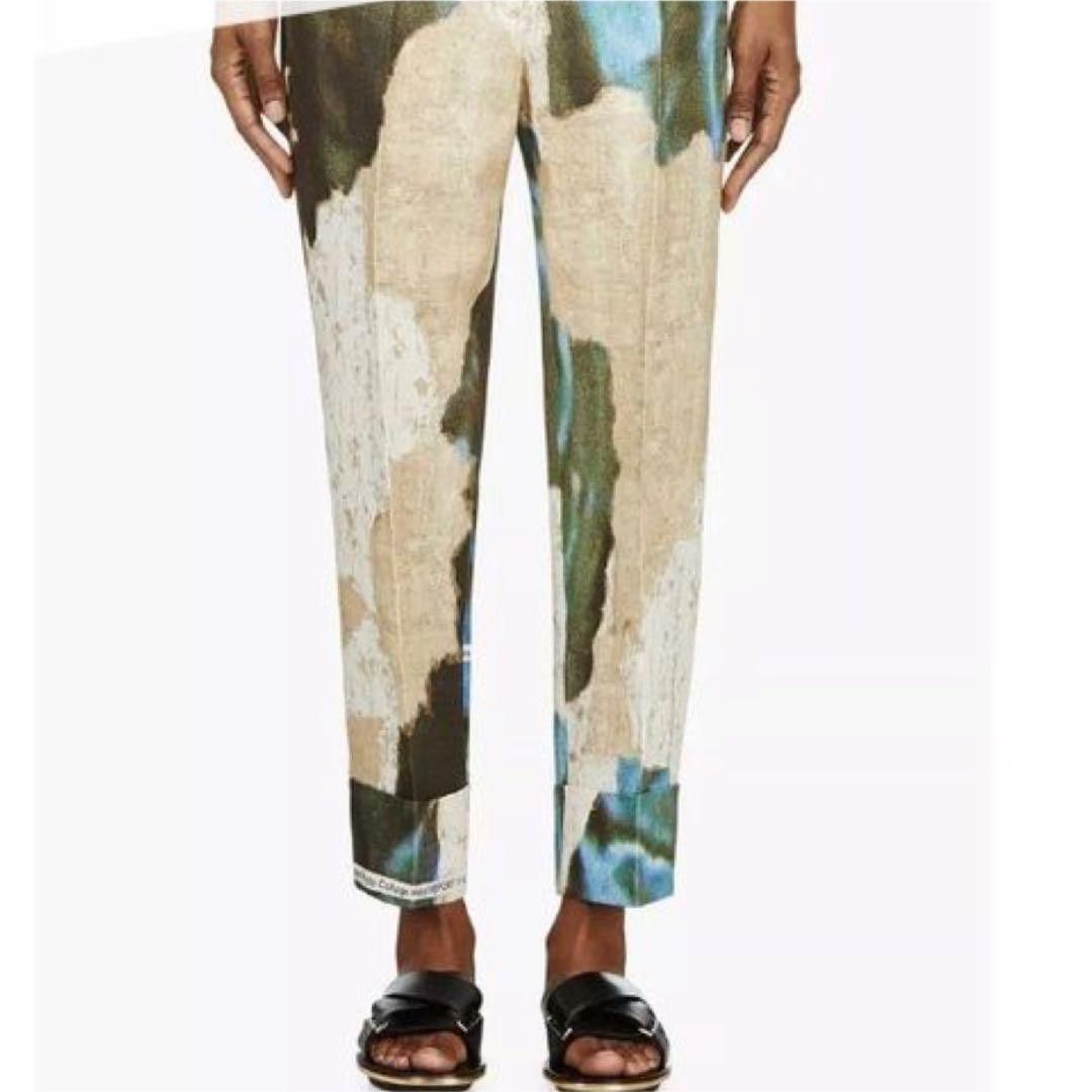 ACNE STUDIOS Pop W Petrol Wallpaper Collage Print Jeans