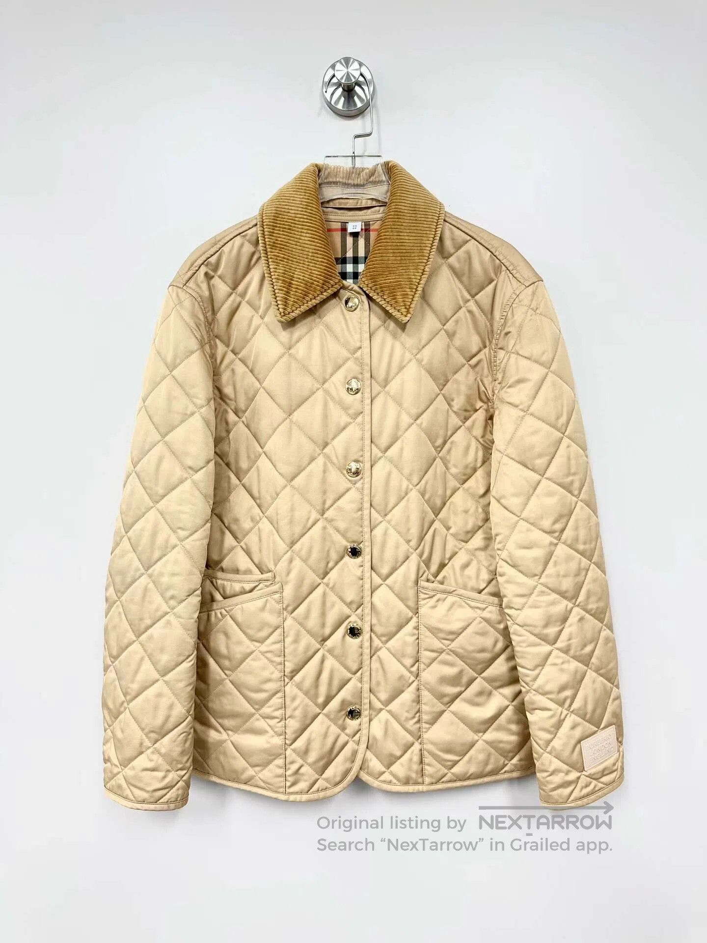 Burberry Burberry Beige corduroy lapel gold button diamond pattern Size XS / US 0-2 / IT 36-38 - 1 Thumbnail