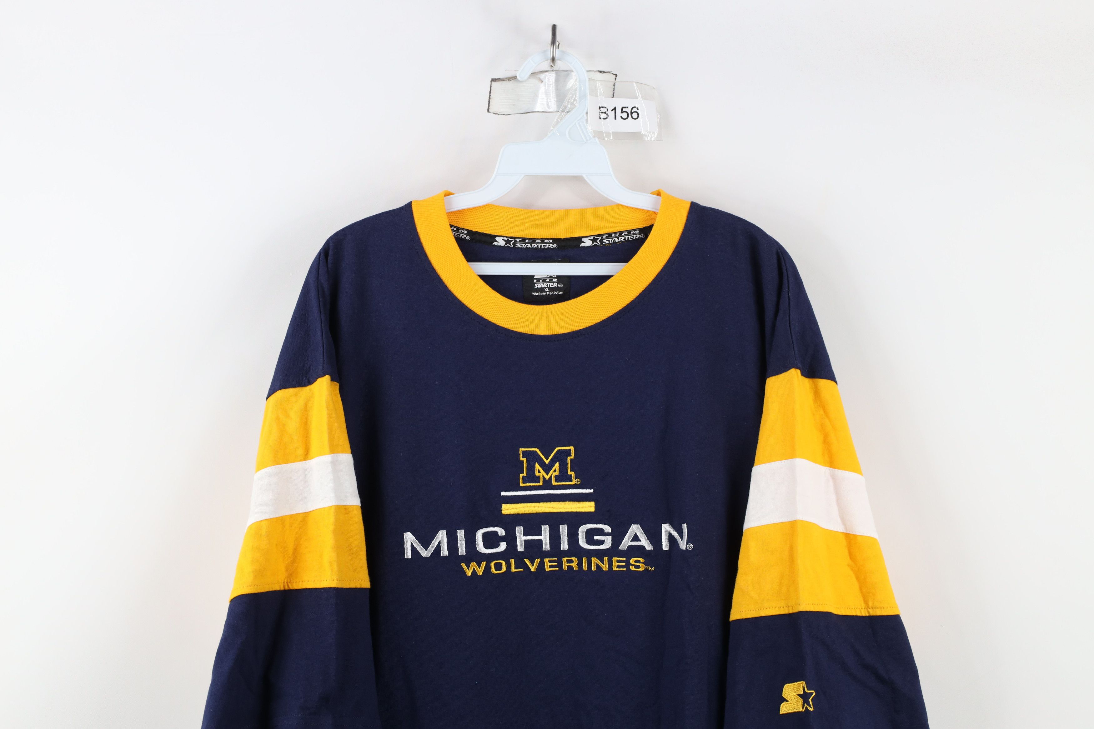 Starter × Vintage Vintage 90s Starter University of Michigan T-Shirt Blue Size US XL / EU 56 / 4 - 2 Thumbnail
