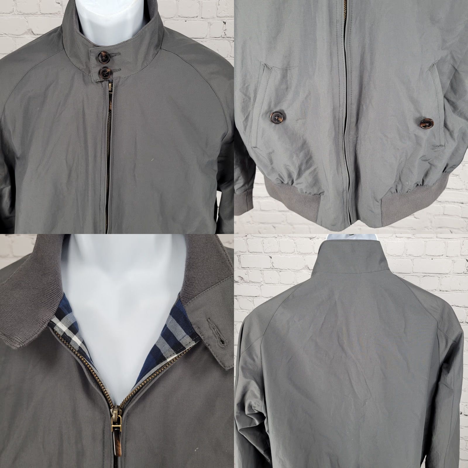 Jos. A. Bank Jos A Bank Grey Tailored Fit Lightweight Full Zip Bomber Jacket Large L Size US L / EU 52-54 / 3 - 8 Thumbnail