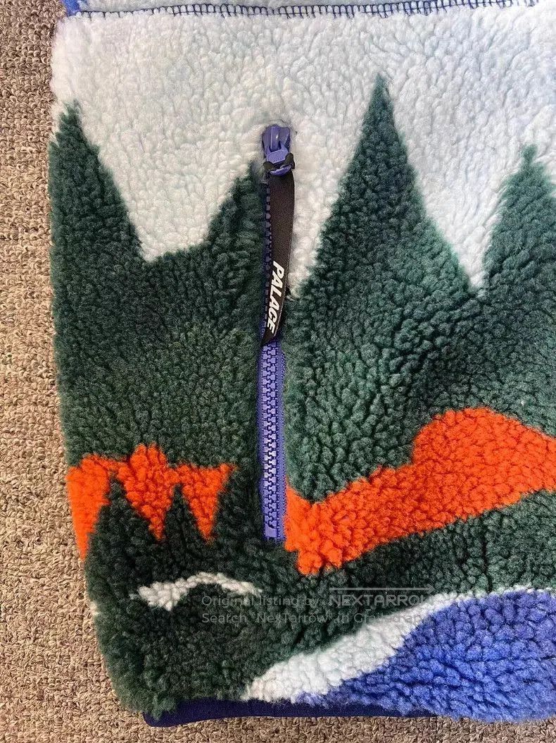 Palace Blue Mountain & Star Print Fleece Jacket - M. Size US M / EU 48-50 / 2 - 3 Thumbnail
