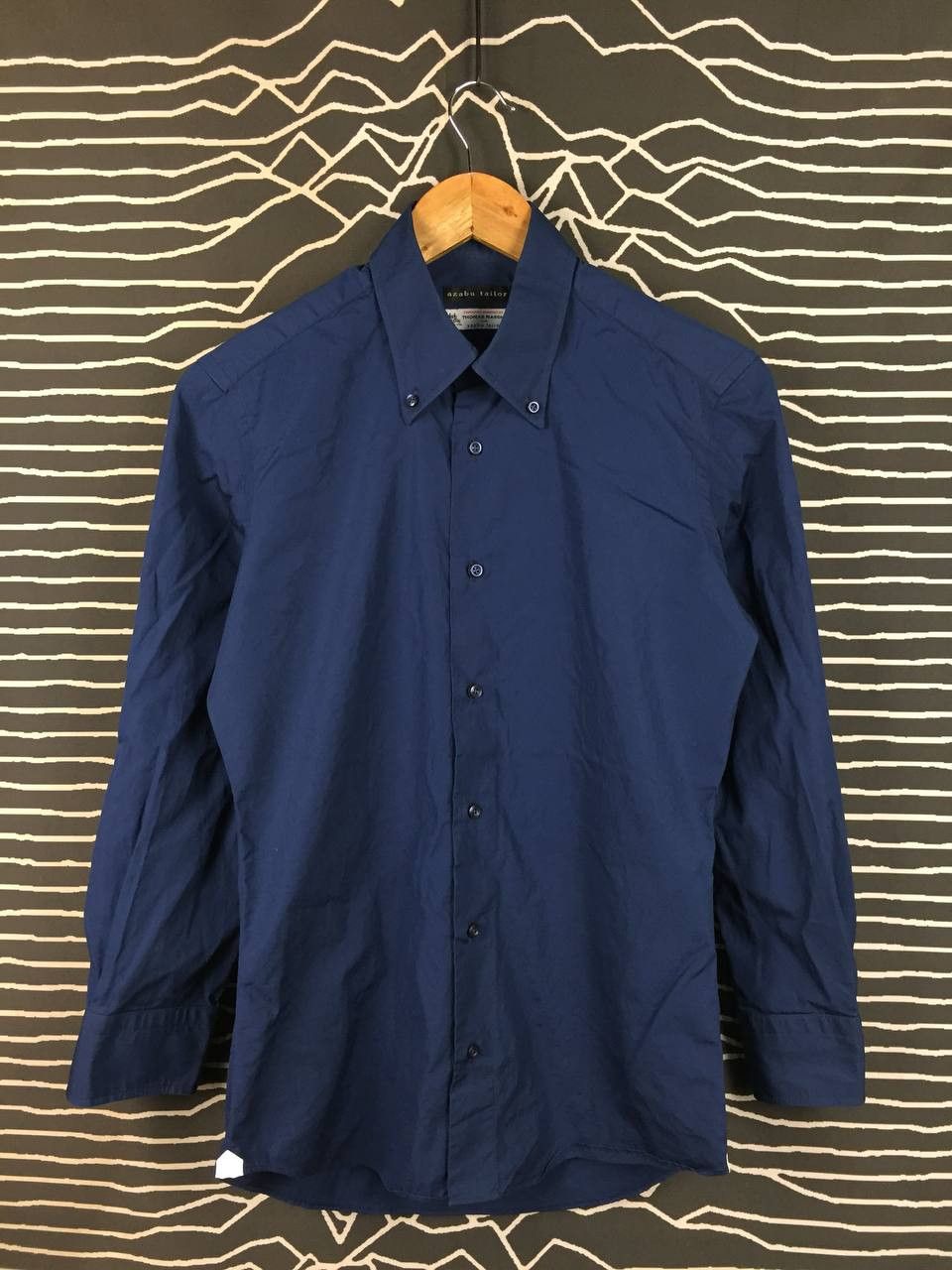Japanese Brand Azabu Tailor x Thomas Mason Navy Blue Button-Down Shirt Size US S / EU 44-46 / 1 - 1 Thumbnail