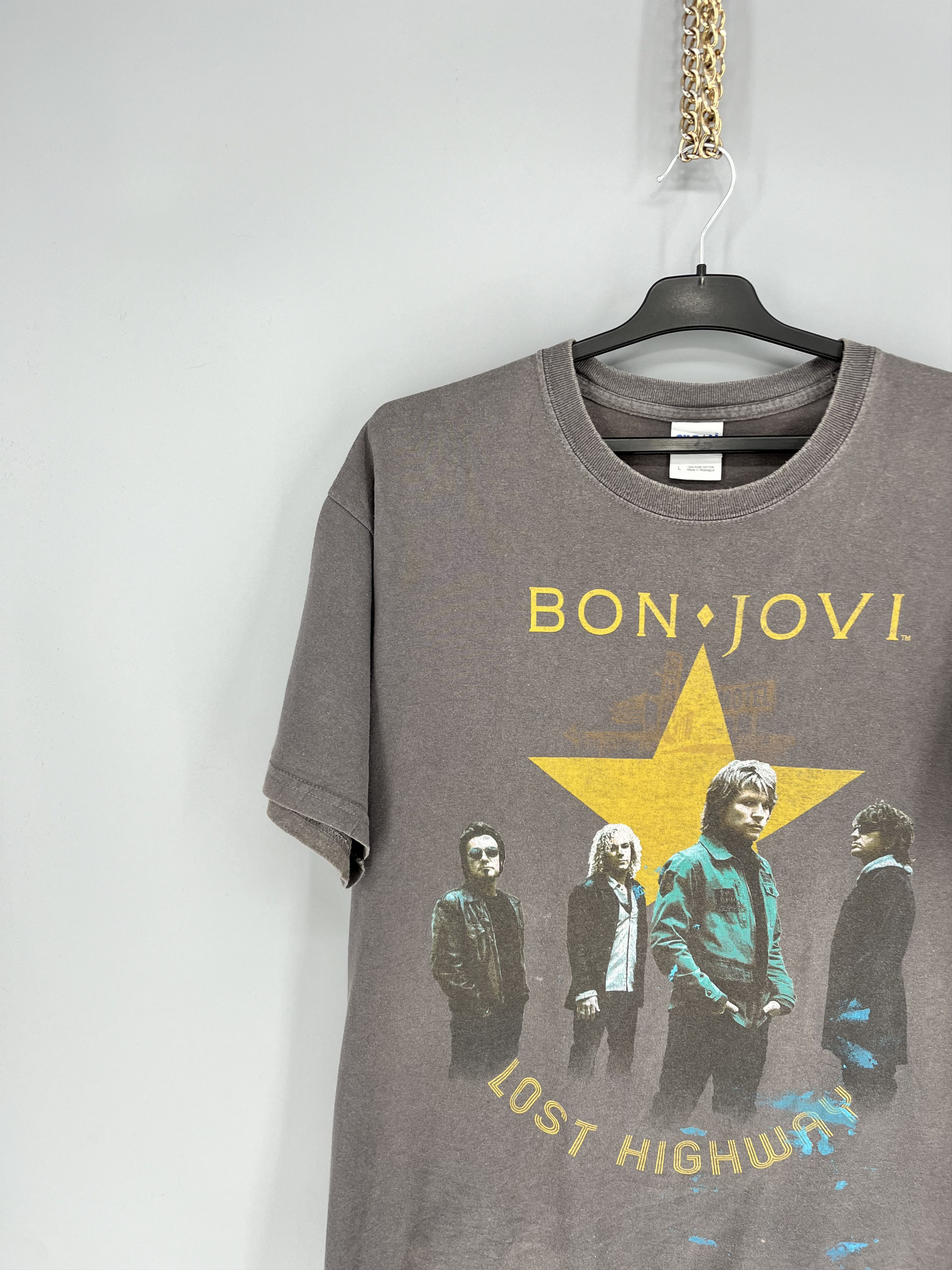 Band Tees BON JOVI Lost Highway 2008 Tour Band T-Shirt Double-sided Size US L / EU 52-54 / 3 - 4 Thumbnail