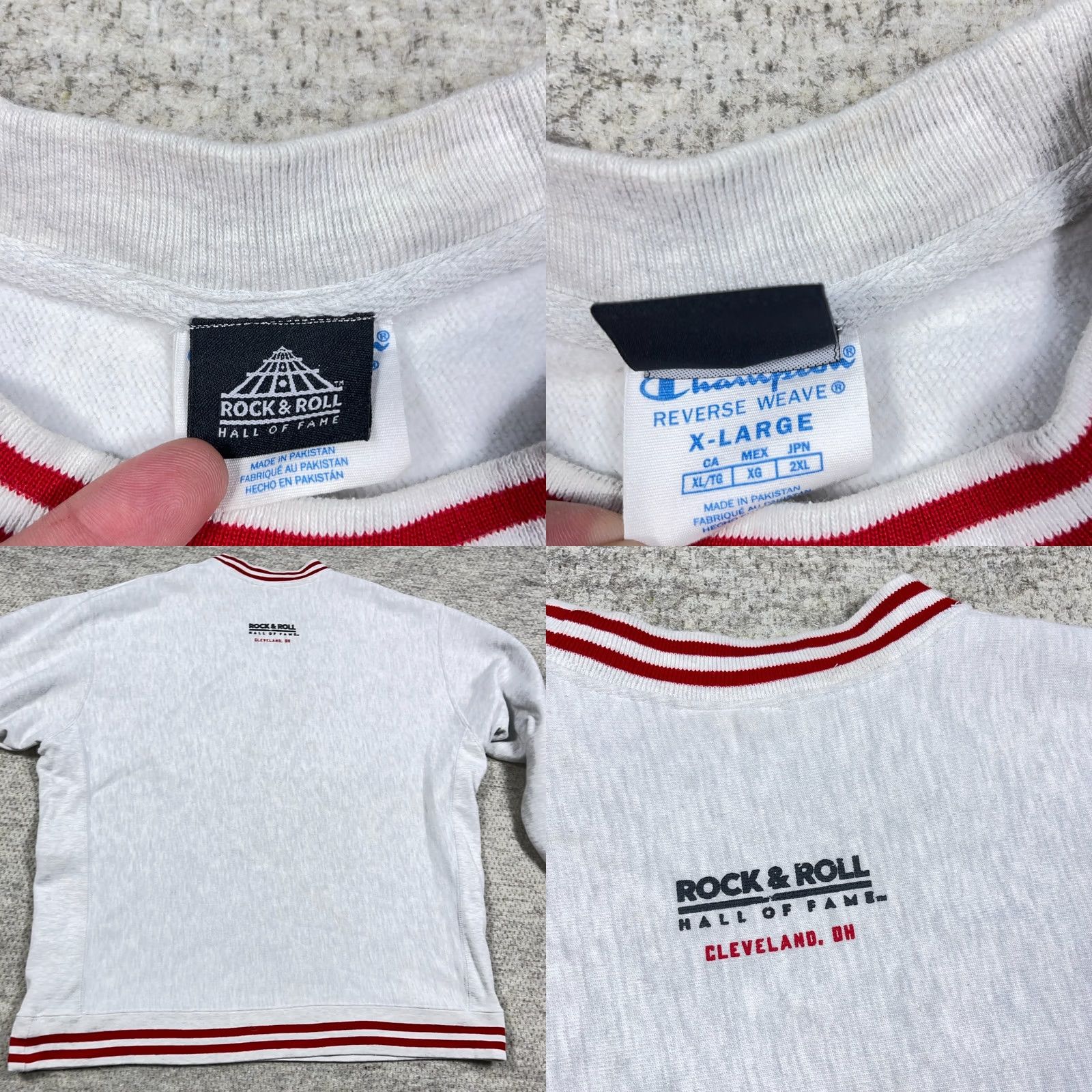 Champion Rock & Roll Hall of Fame Sweatshirt Men XL Gray Champion Reverse Weave Ringer Crew Neck Pullover Logo Vintage? No. Size US XL / EU 56 / 4 - 8 Thumbnail