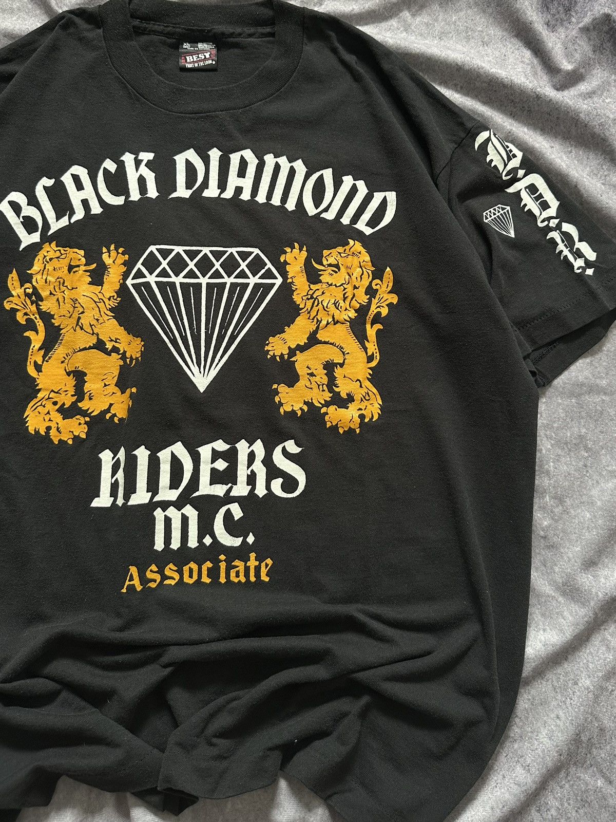 Fruit Of The Loom 90s Black Diamond Riders Johny Sombrero Vintage Black Tee Size US XL / EU 56 / 4 - 4 Thumbnail