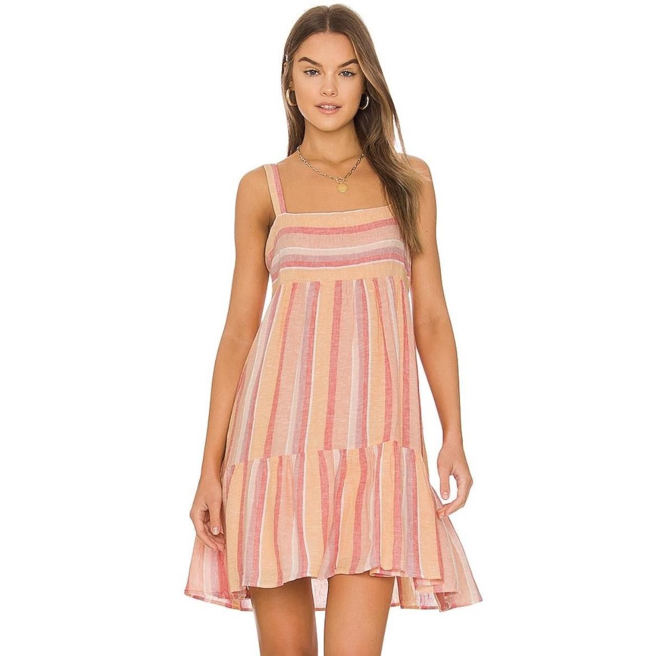 image of Sadie Dress By Rails In Azalea Stripe in Peach White, Women's (Size Small)