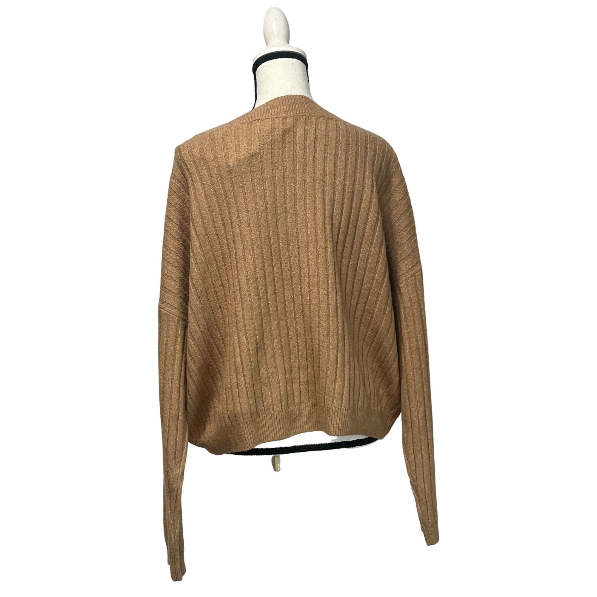 Other OPEN EDIT V-neck Rib Sweater In Tan Cartouche, Sz. XL Size XL / US 12-14 / IT 48-50 - 13 Thumbnail
