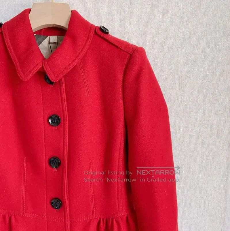 Burberry Burberry Red Wool Blend Long Coat. Size S / US 4 / IT 40 - 2 Thumbnail