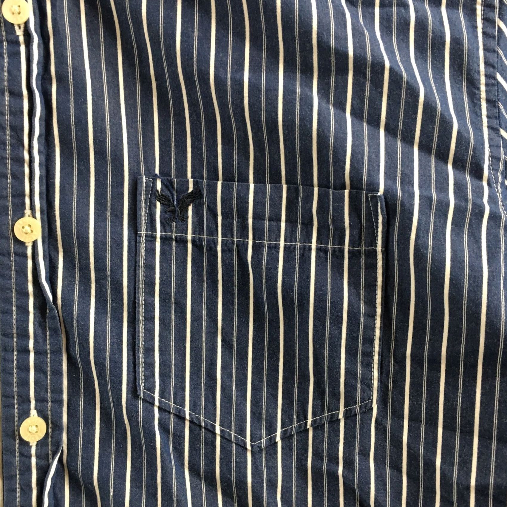 American Eagle Outfitters American Eagle Outfitters Button Up Shirt Mens XL Blue White Striped Vintage Fit Shirt Size US XL / EU 56 / 4 - 4 Thumbnail