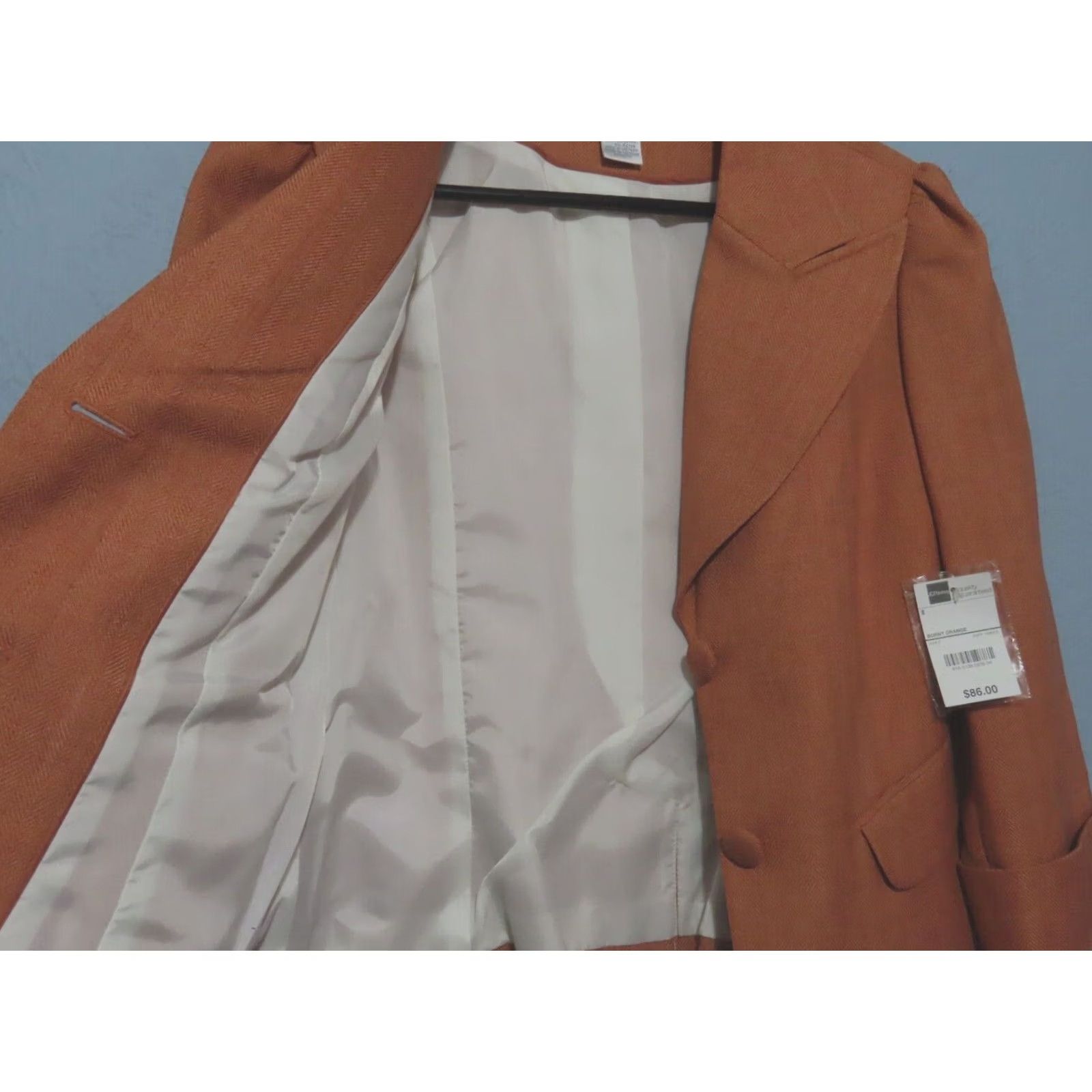 Worthington Worthington Blazer Shirt Women 8 Orange Notch Lapel 2-Button Long Sleeve Regular NWT Size M / US 6-8 / IT 42-44 - 6 Thumbnail