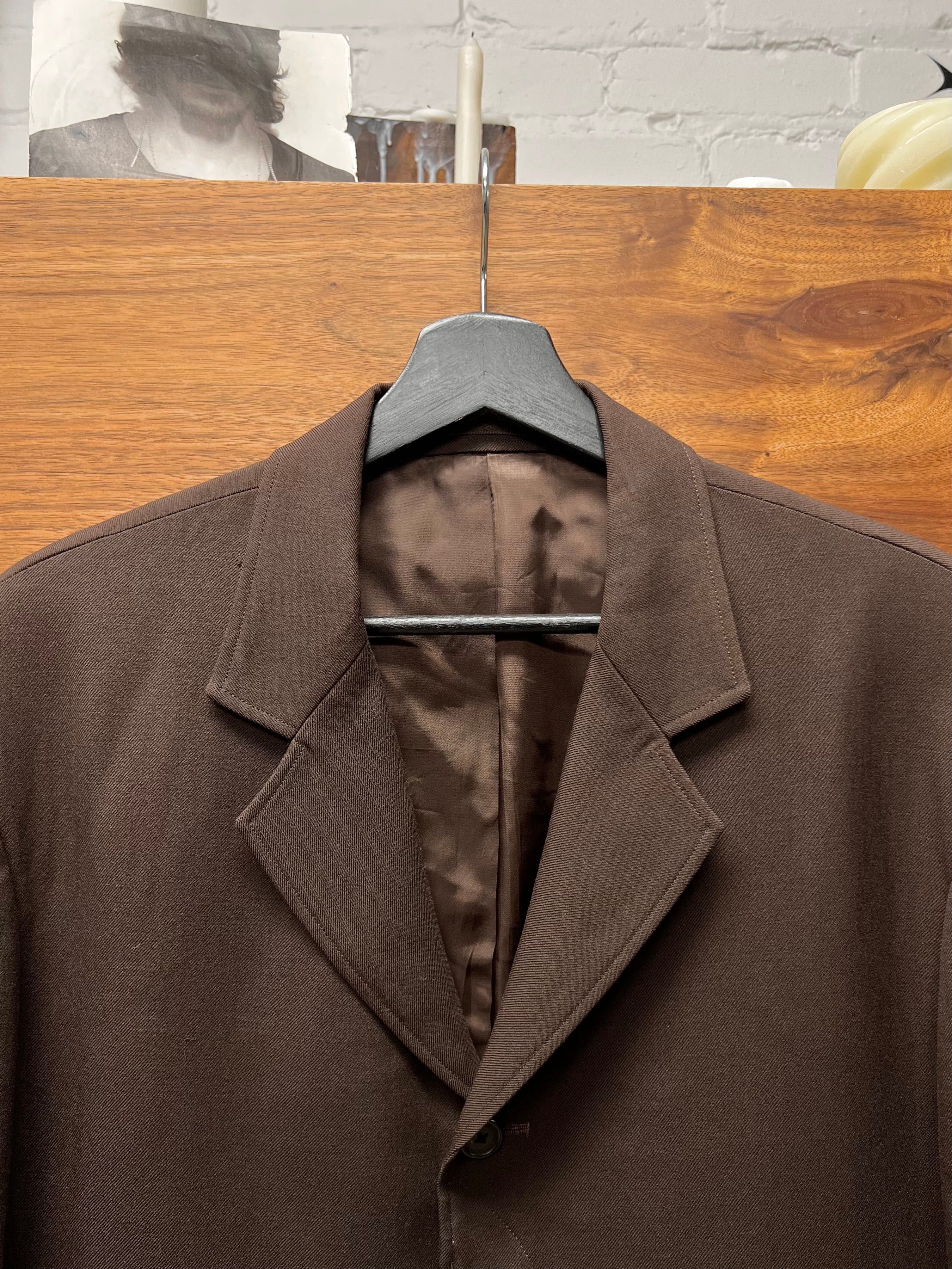 Yohji Yamamoto 90s Y’s for Men Brown ‘Exposed Button’ Blazer Size 36R - 3 Thumbnail