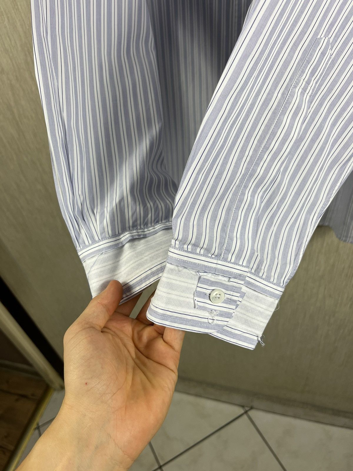 Designer × Maison Margiela Maison Margiela line 4 oversized striped shirt with pocket Size M / US 6-8 / IT 42-44 - 17 Thumbnail