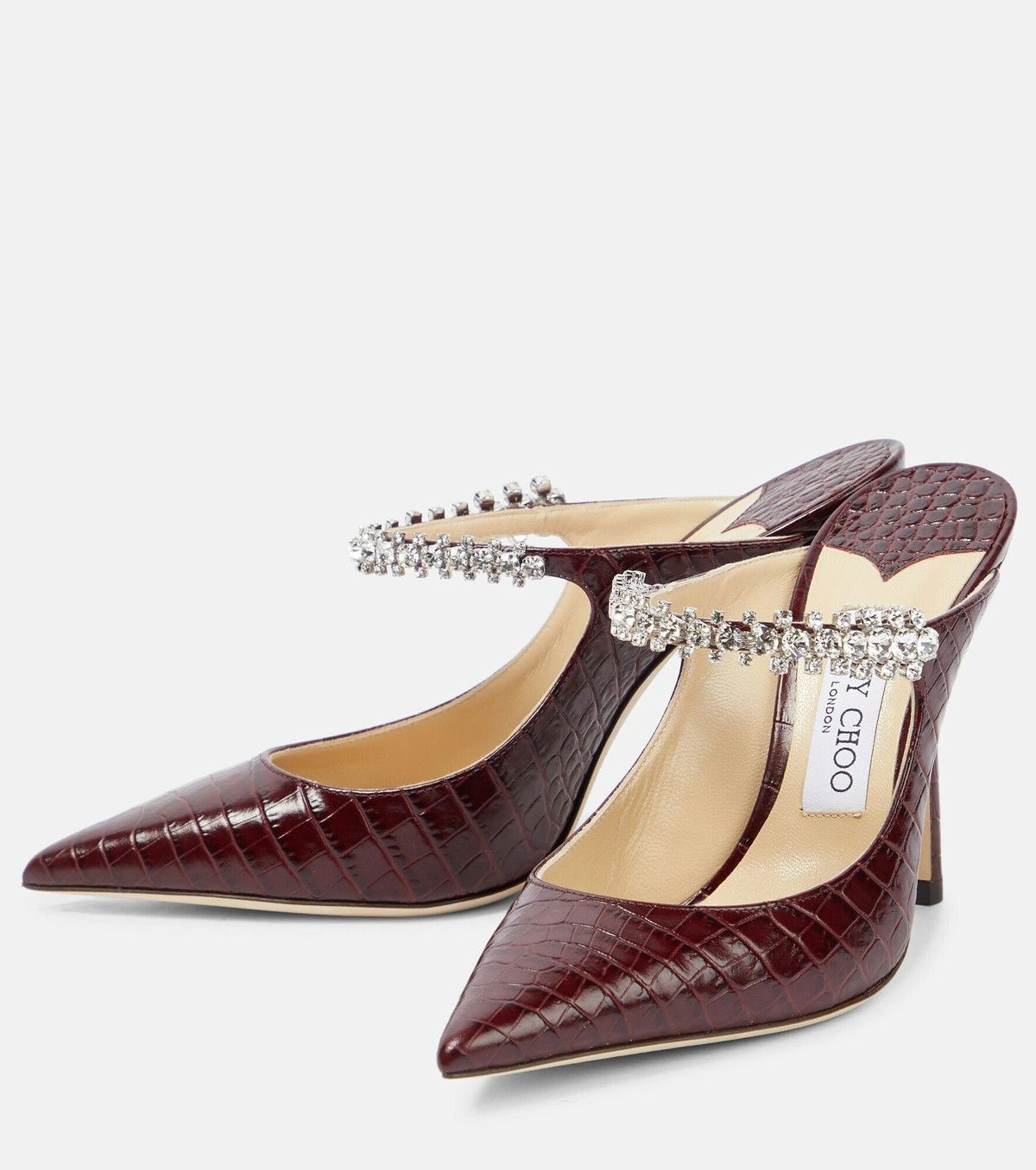 Jimmy Choo o1y0326 Mules in Burgundy Size US 6 / IT 36 - 2 Thumbnail