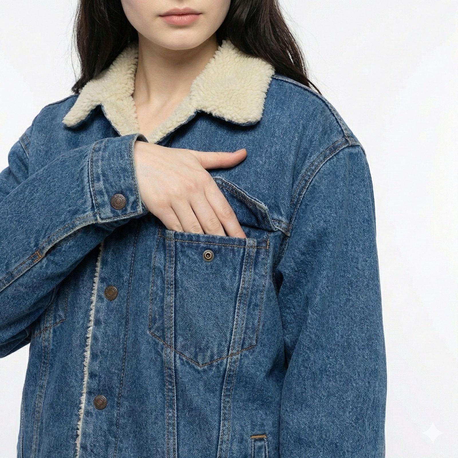 Gap Vintage Unisex GAP Sherpa Lined Denim Trucker Jacket Coat L Size US L / EU 52-54 / 3 - 3 Thumbnail