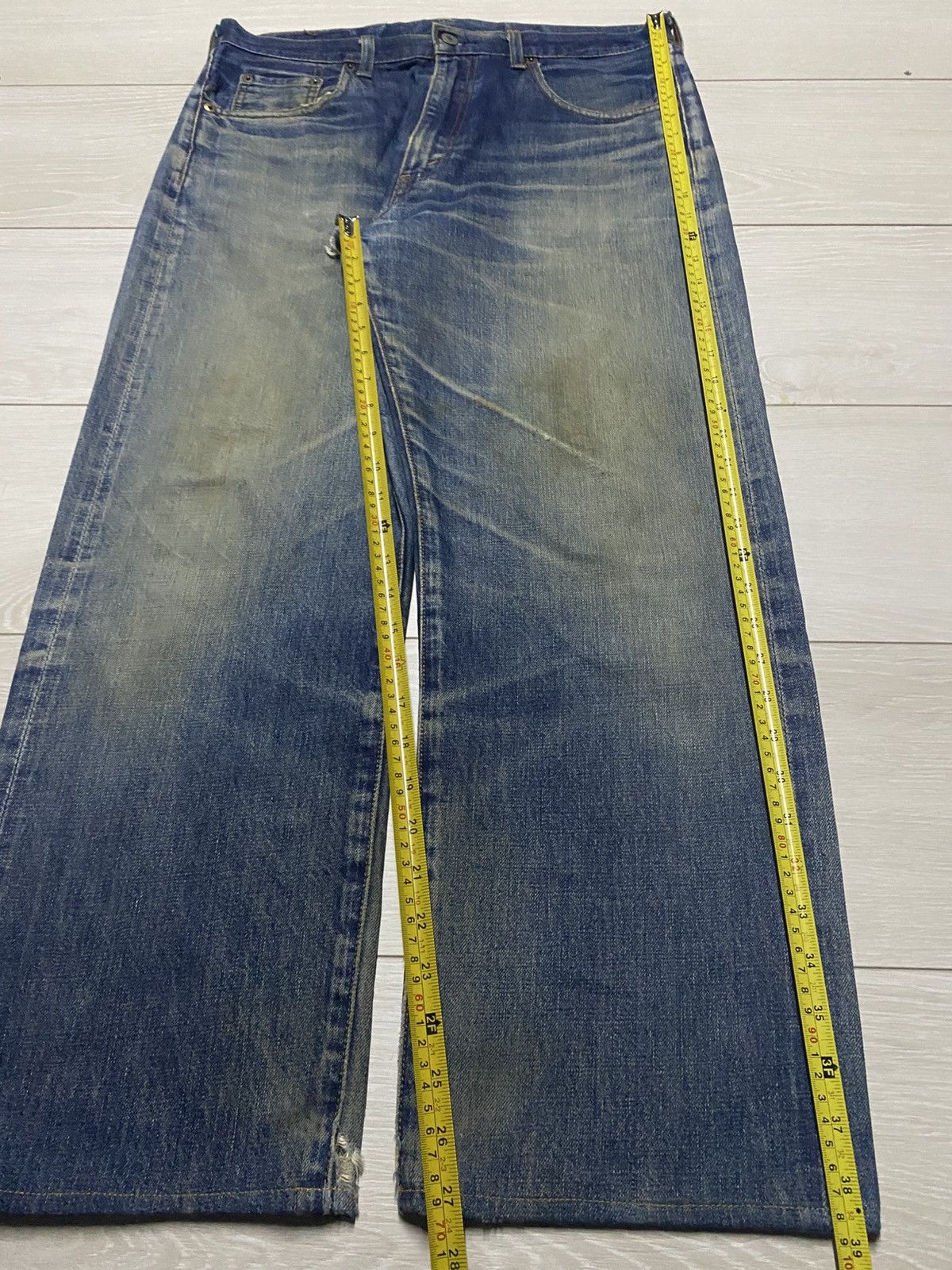 Levi's Levis 502 Big E Selvedge Talon Zip Distressed Baggy Jeans Size US 34 / EU 50 - 17 Thumbnail