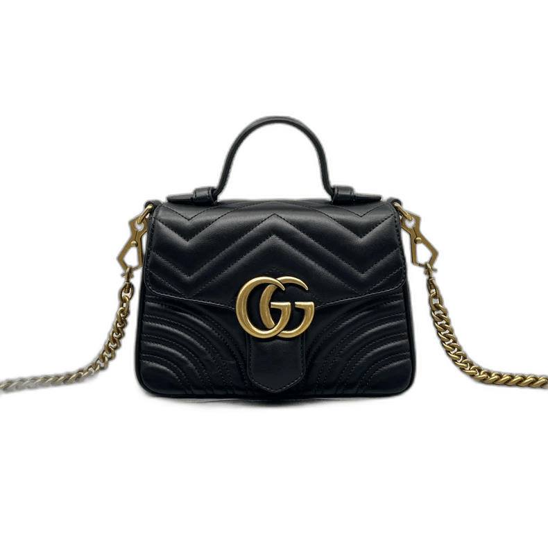 Gucci GUCCI Marmont Messenger Handbag with Gold Accents Size ONE SIZE - 1 Thumbnail