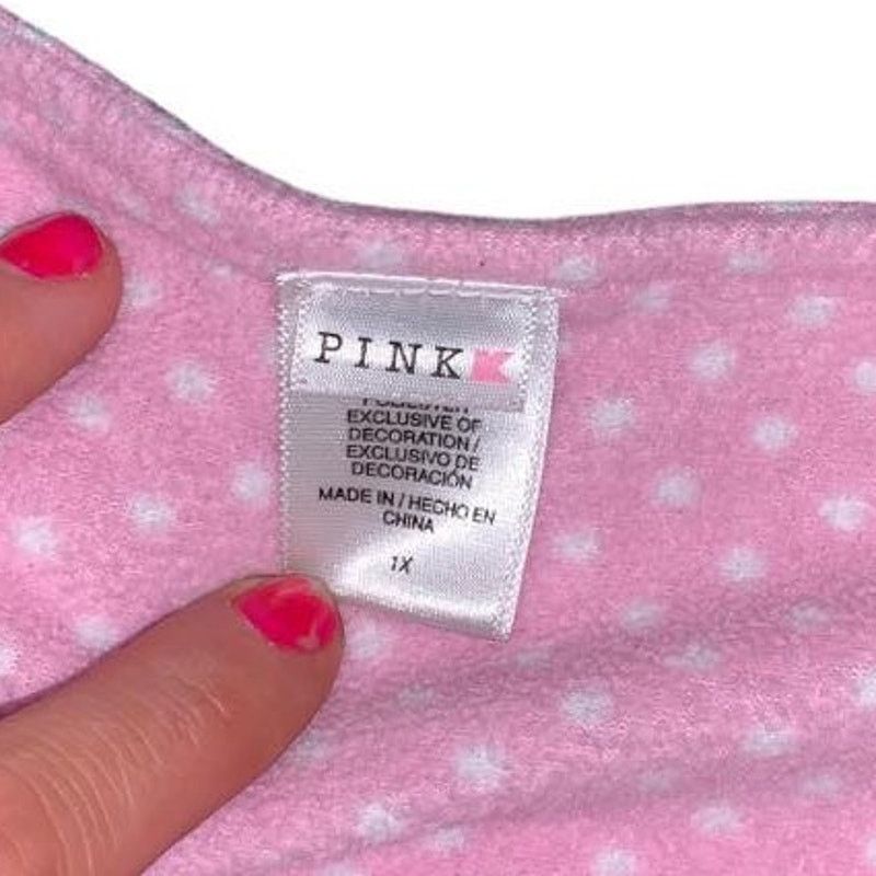 Victoria's Secret Victoria's Secret PINK Long Sleeve Fleece Nightgown Women 1X Size ONE SIZE - 4 Thumbnail
