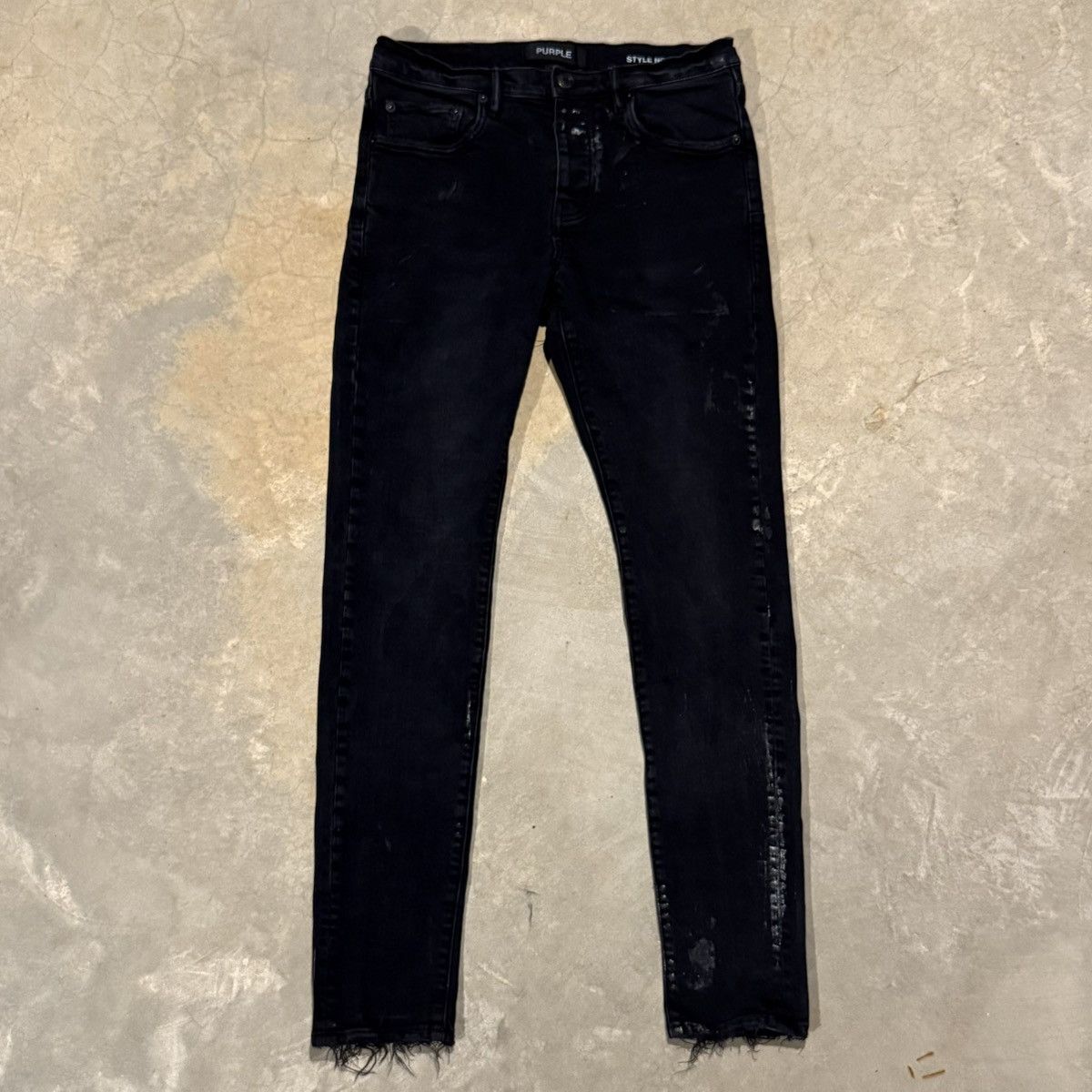 Purple Brand Purple Brand P001 Silver Oil Distressed Jeans Grunge ERD Size US 31 - 1 Thumbnail