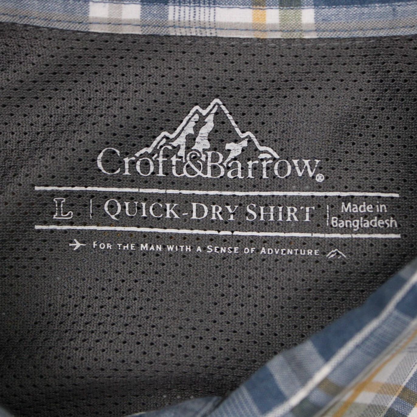 Croft & Barrow Croft & Barrow Quick Dry Shirt Mens L Blue/Yellow Poly/Cotton S/S Button Up Size US L / EU 52-54 / 3 - 7 Thumbnail