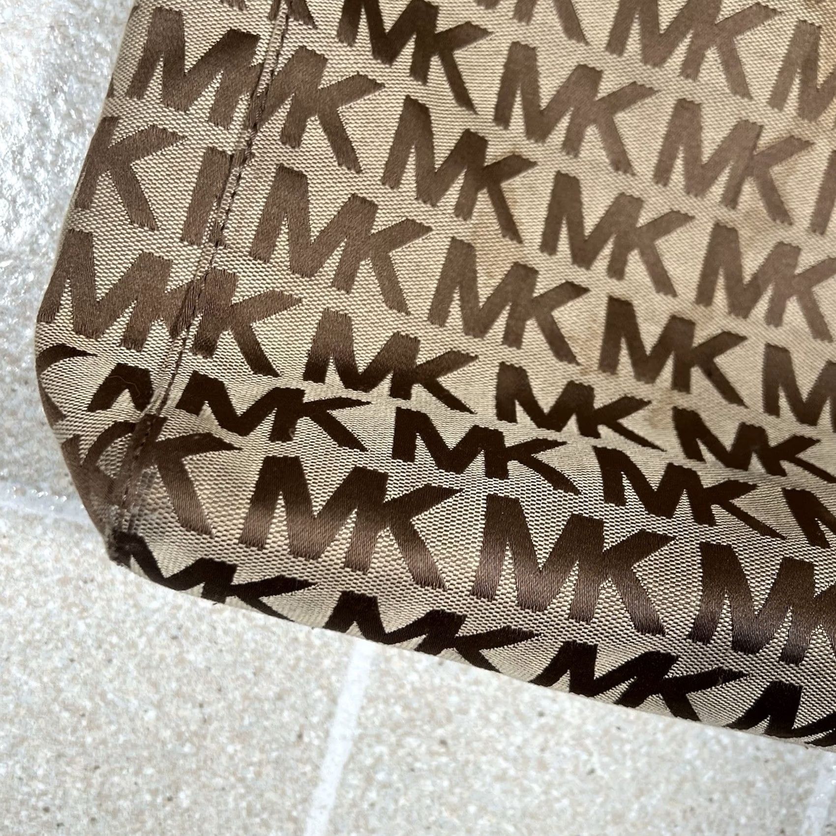 Michael Kors VINTAGE MICHAEL Michael Kors North South Jet Set Tote Bag Large Beige Mocha Canvas Logo Women Size ONE SIZE - 3 Thumbnail