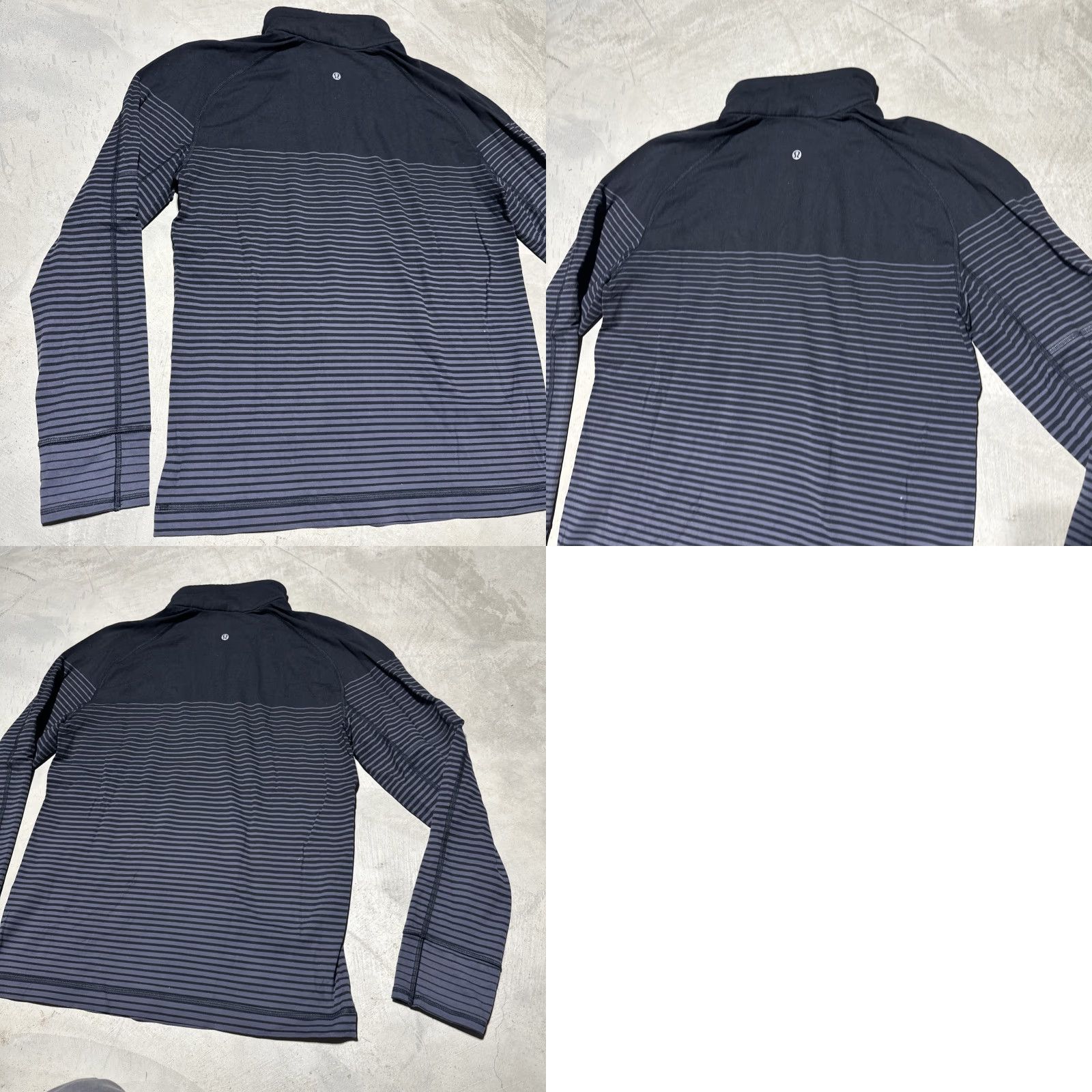 Lululemon Lululemon Sweat Session 1/2 Zip Men’s M Black Gray Ombré Stripes Performance Shirt Sweatshirt Size US M / EU 48-50 / 2 - 8 Thumbnail
