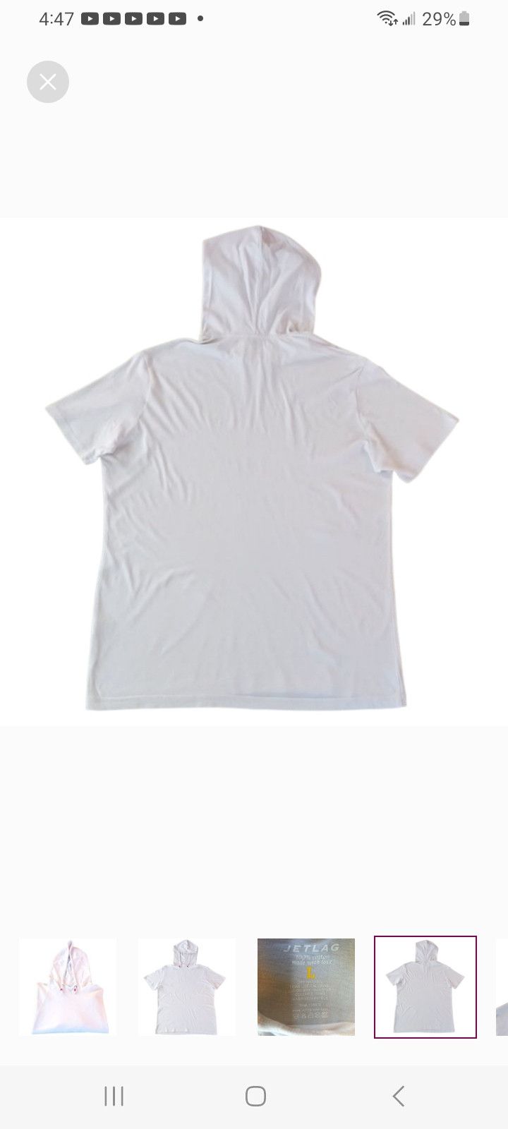 Jet Lag JETLAG OffWhite Hoodie-Short Sleeve Size US L / EU 52-54 / 3 - 4 Thumbnail