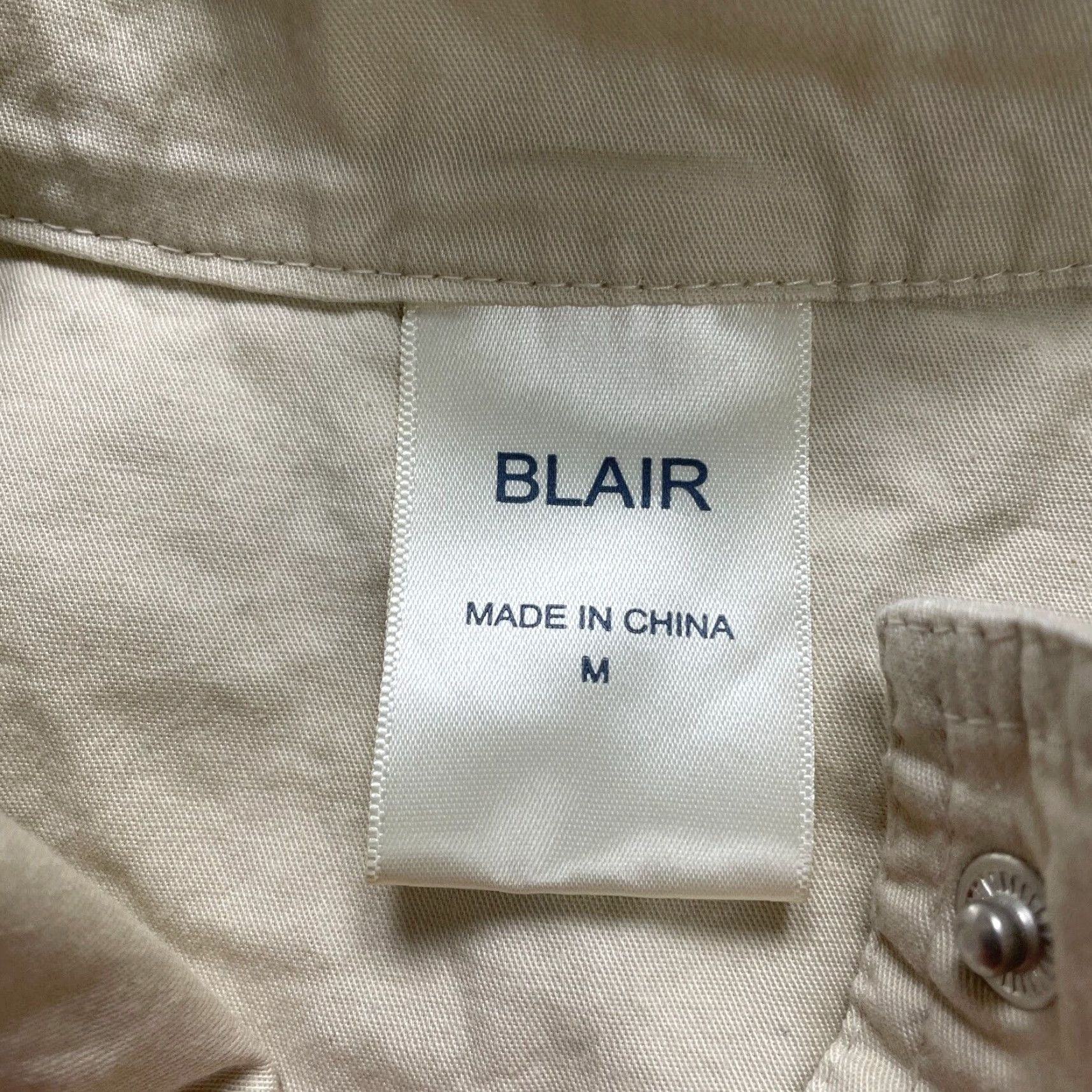Blair Blair Jacket Womens Medium Beige Collared Casual Cotton Blend Long Sleeve Regular Fit Size M / US 6-8 / IT 42-44 - 5 Thumbnail