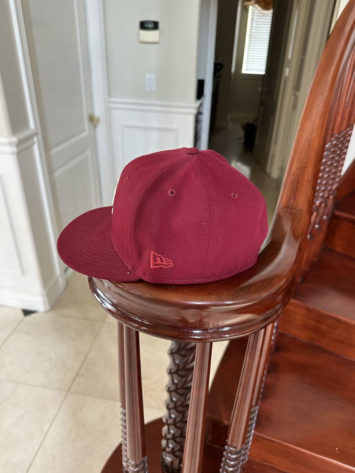 New Era Atlanta Braves Maroon Fitted Size 7 1/8 🐙 Size ONE SIZE - 4 Thumbnail
