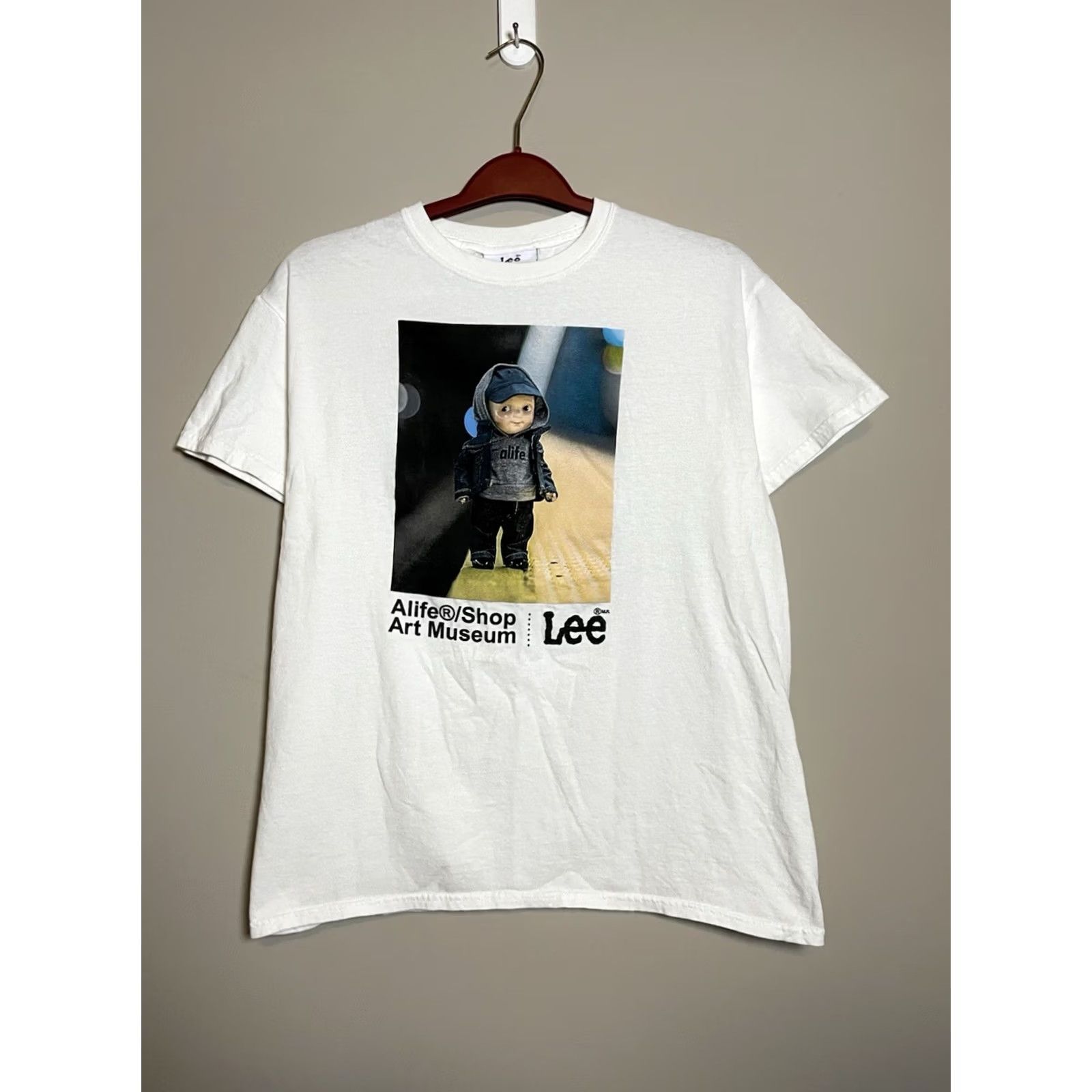 Lee ALIFE X Lee Limited Edition Buddy Doll Tee Shirt Men's M Crew Neck Short Sleeve White Cotton Knit T-Shirt Buddy Lee 90s Limited Edition Mens Size US M / EU 48-50 / 2 - 2 Thumbnail