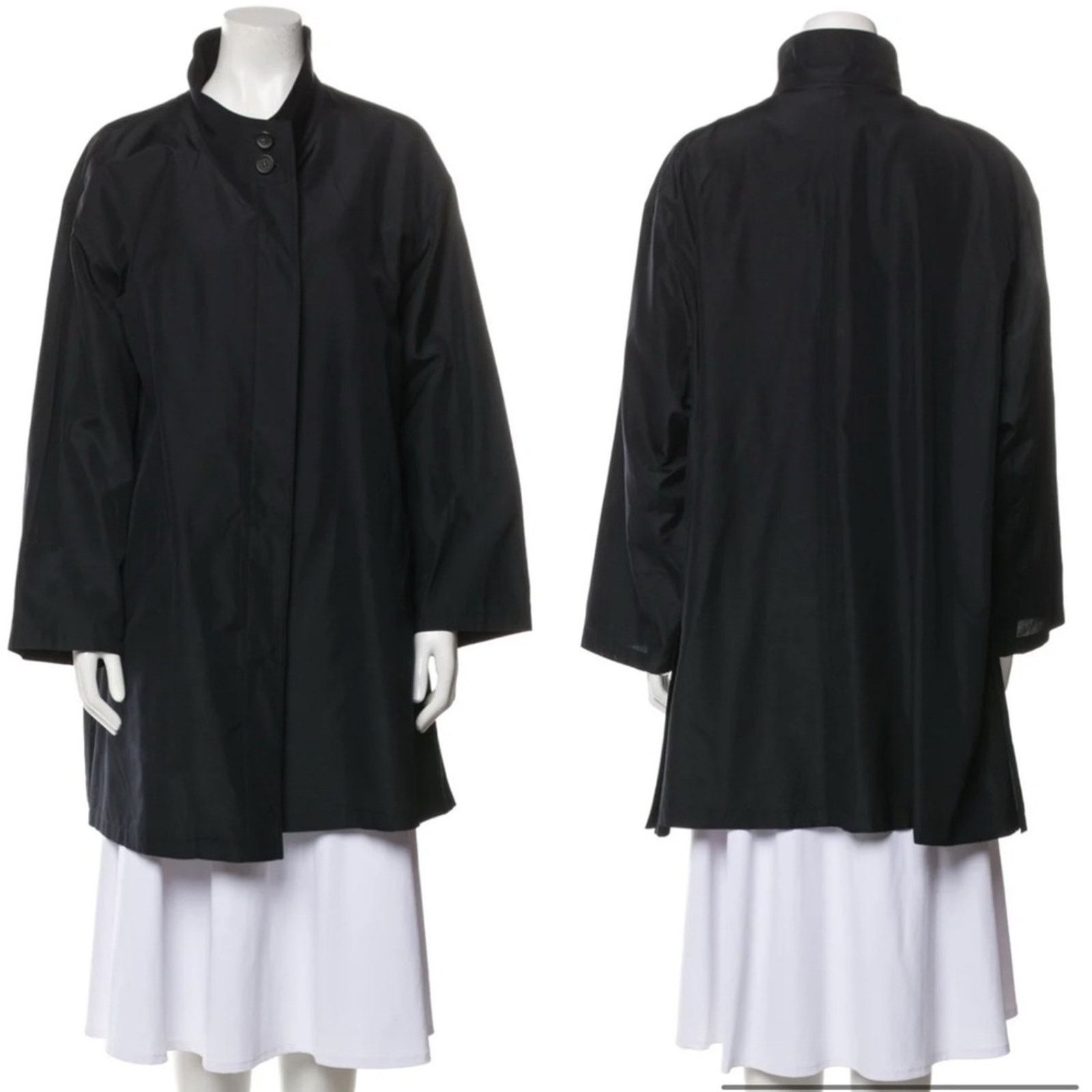 Akris AKRIS $5k O’Neill Silk Swing Coat Trench Black (No Liner) 2 Size XS / US 0-2 / IT 36-38 - 1 Thumbnail