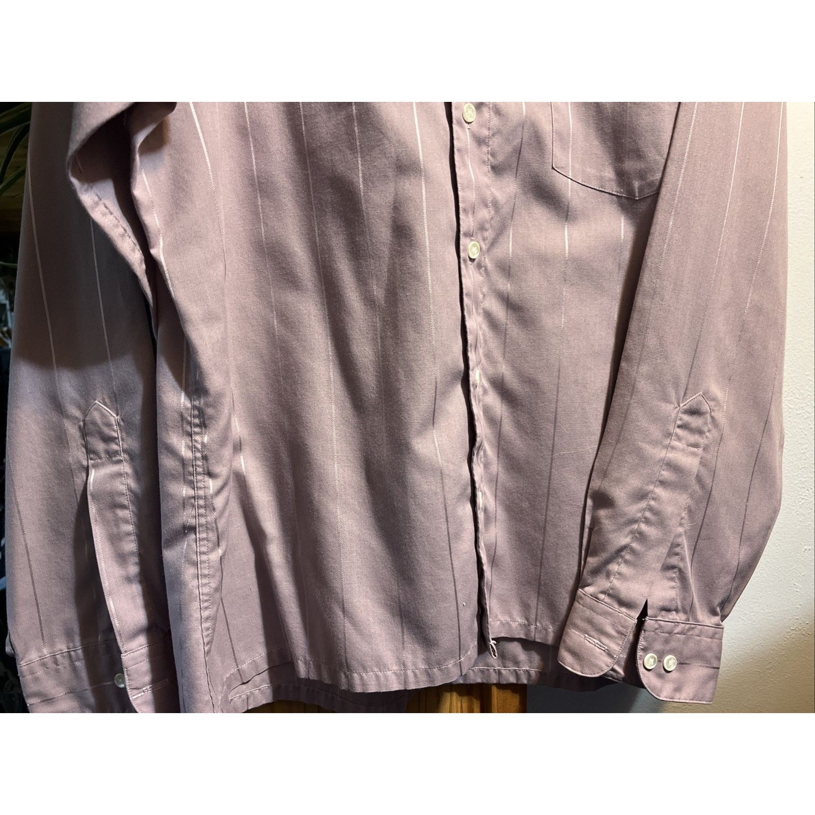John Henry John Henry Vintage Button Shirt Men's 17 34-35 Purple Stripe Size US XL / EU 56 / 4 - 6 Thumbnail