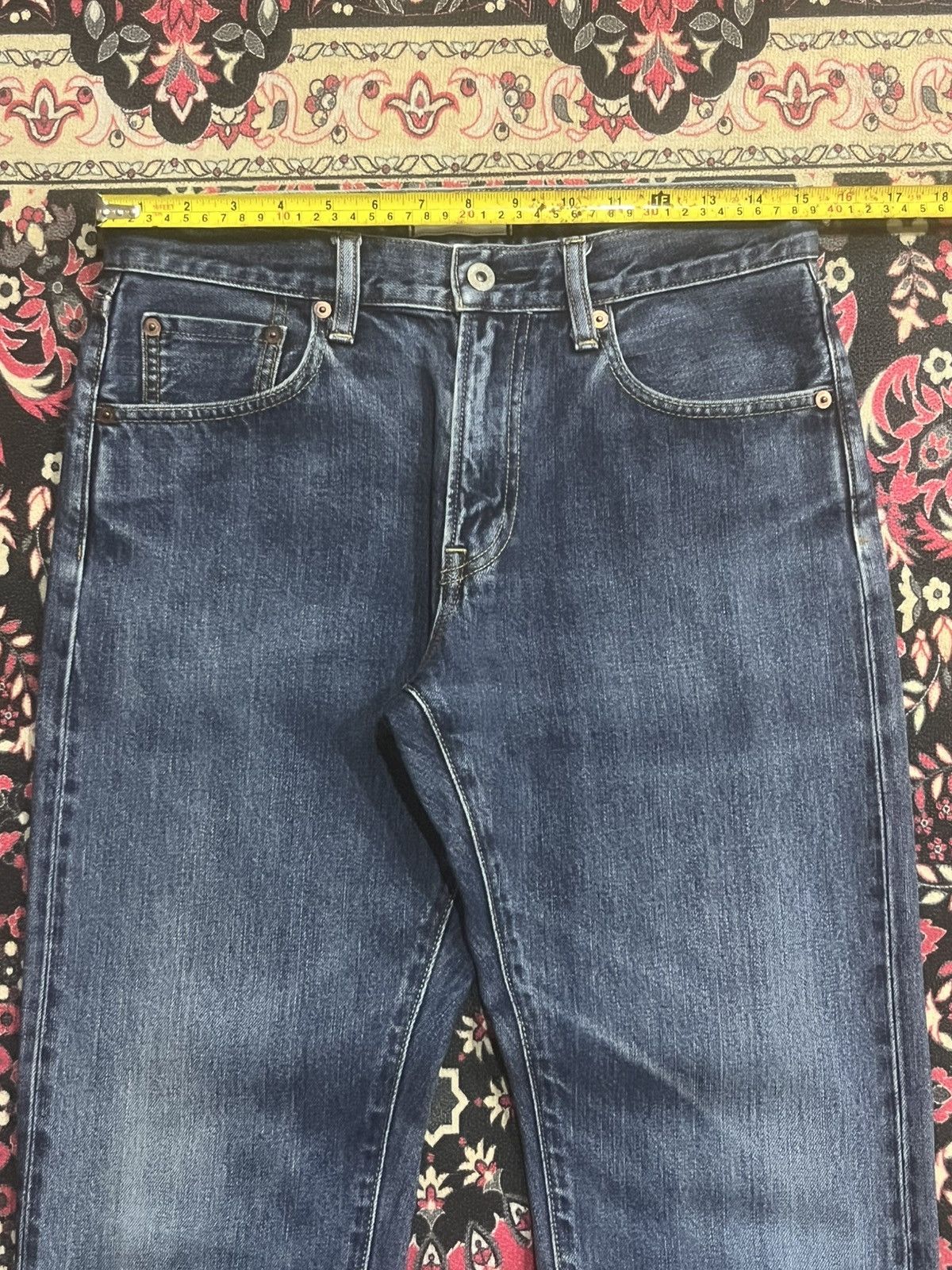 Undercover × Uniqlo Vintage Uniqlo Ocean Blue Washed Regular Selvedge Jeans Size US 30 / EU 46 - 12 Thumbnail