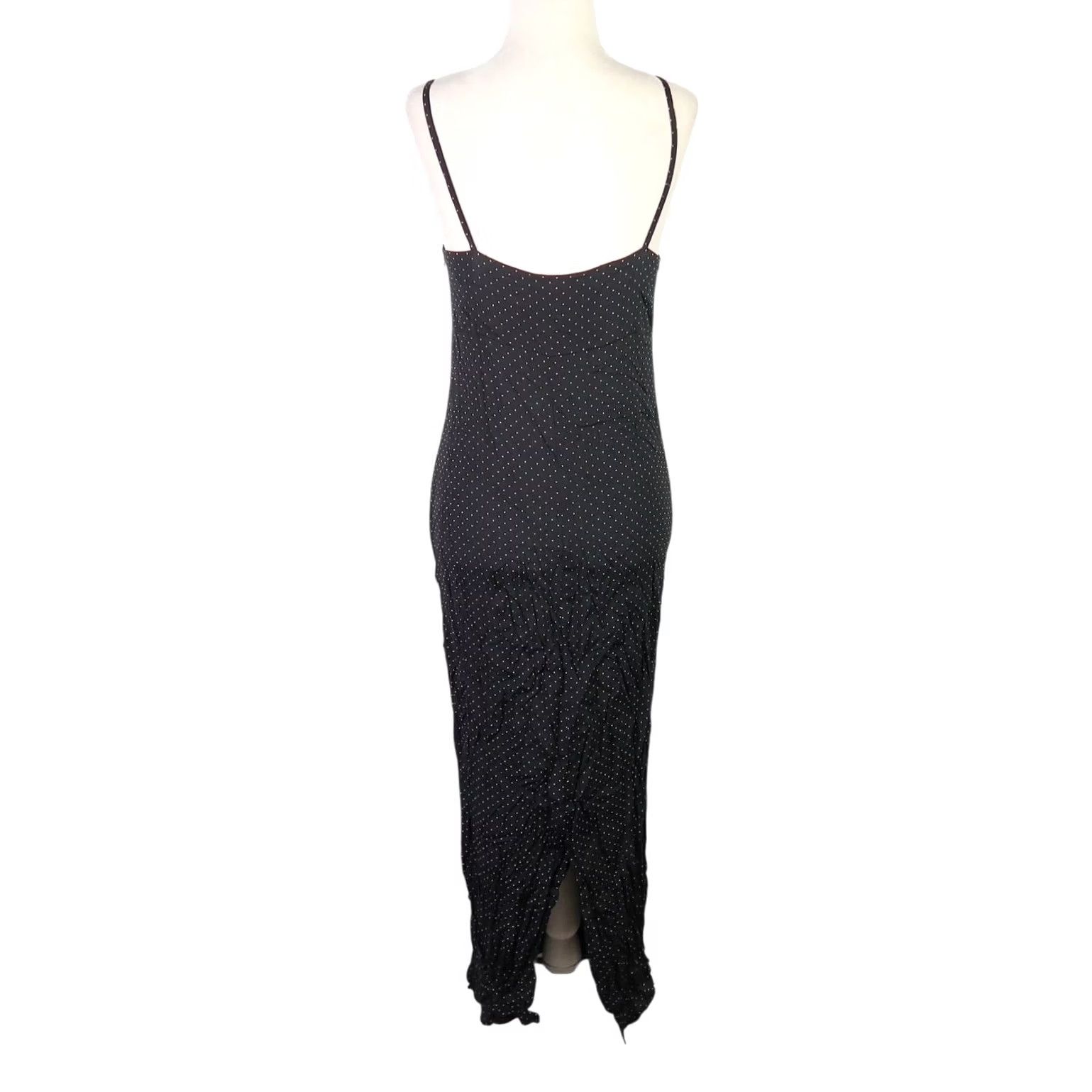 Old Navy VINTAGE Old Navy Polka Dot Midi Slip Dress Black Cream 90s Y2K Womens Size 6 Sleeveless Midi Dress Size M / US 6-8 / IT 42-44 - 4 Thumbnail