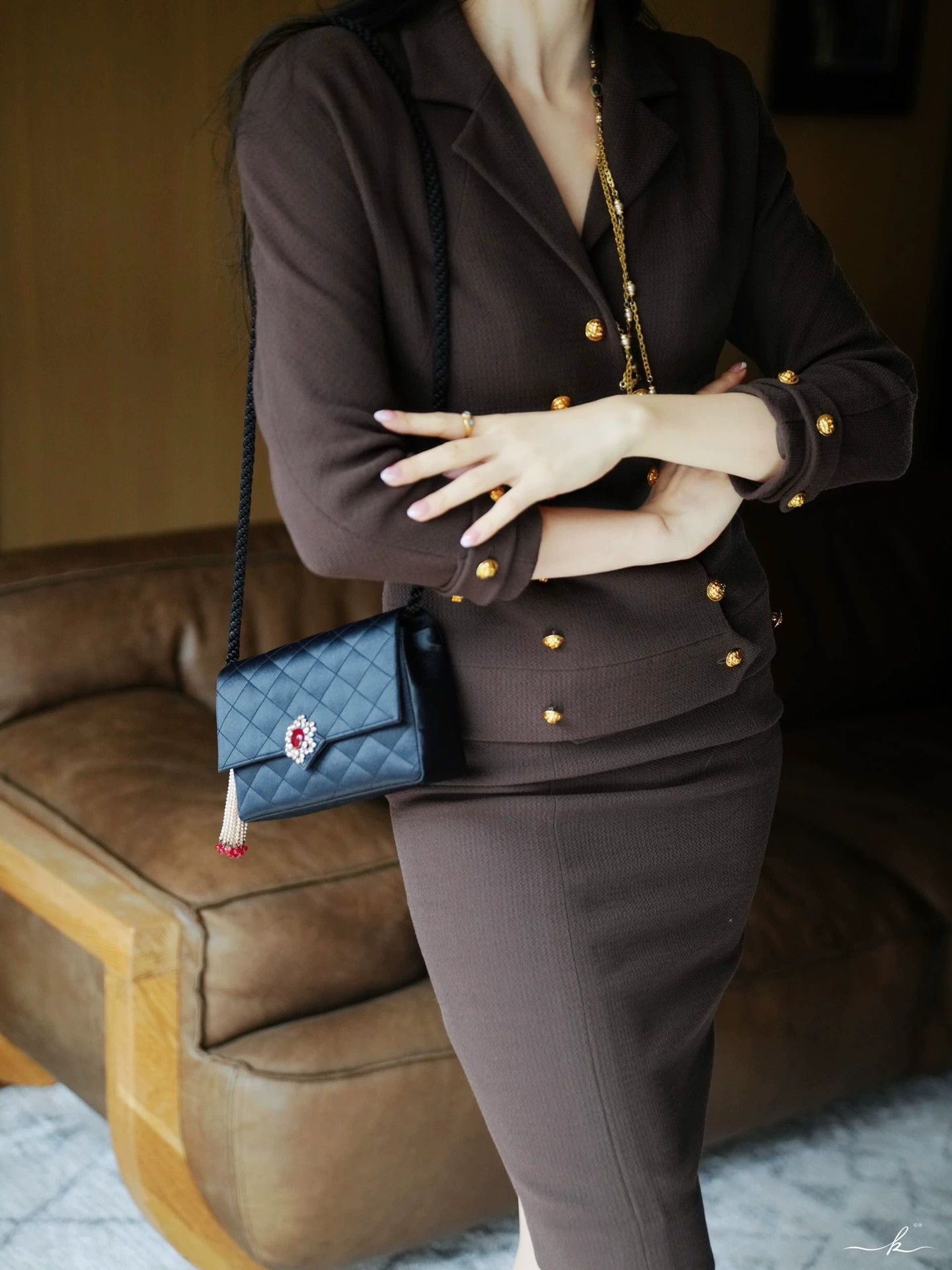 Chanel CHANEL Vintage Runway Olive Green Wool Suit Set 34/XS Size XS / US 0-2 / IT 36-38 - 4 Thumbnail