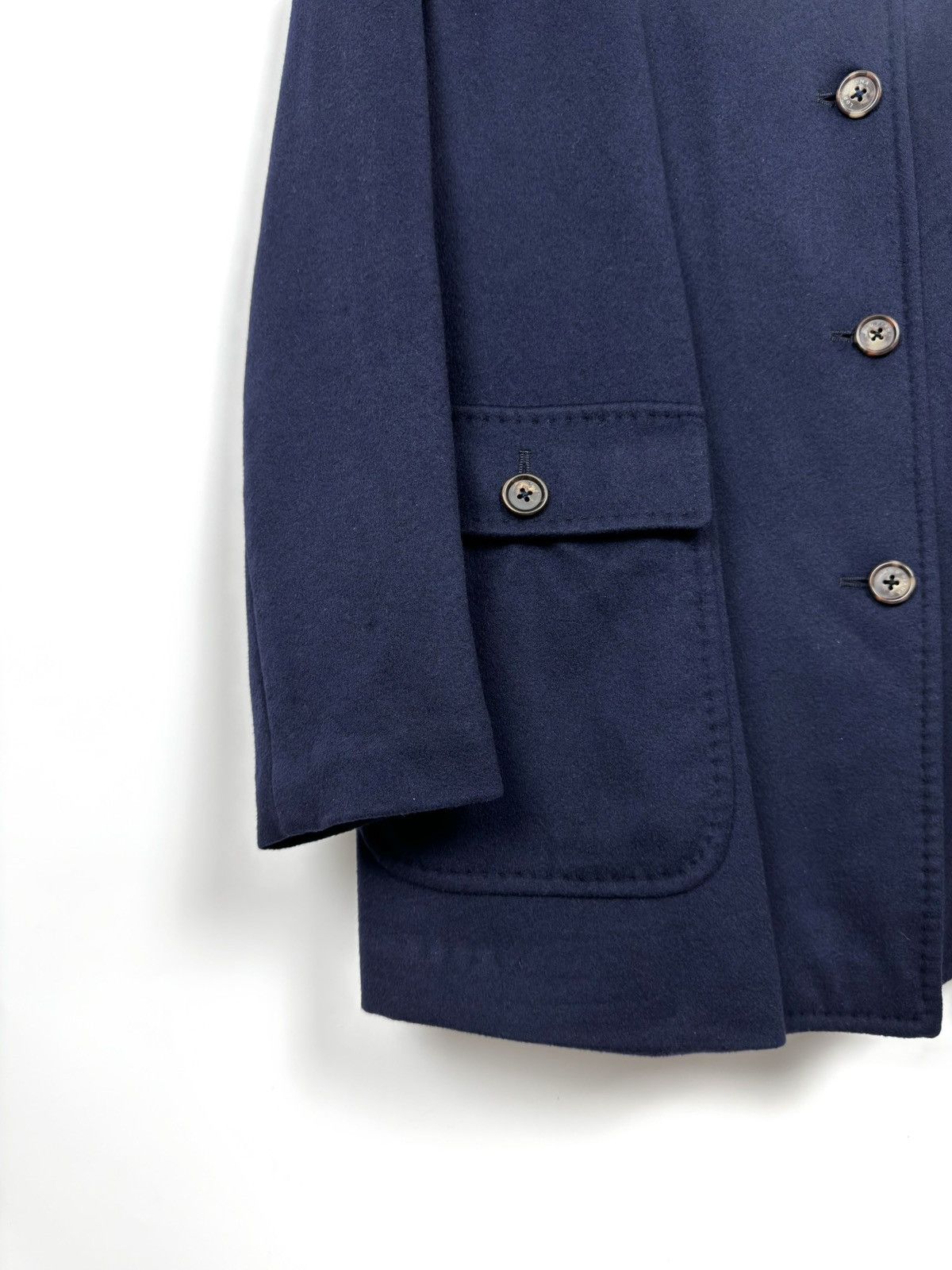 Loro Piana Loro Piana Cashmere&Wool Navy Coat Size L / US 10 / IT 46 - 3 Thumbnail