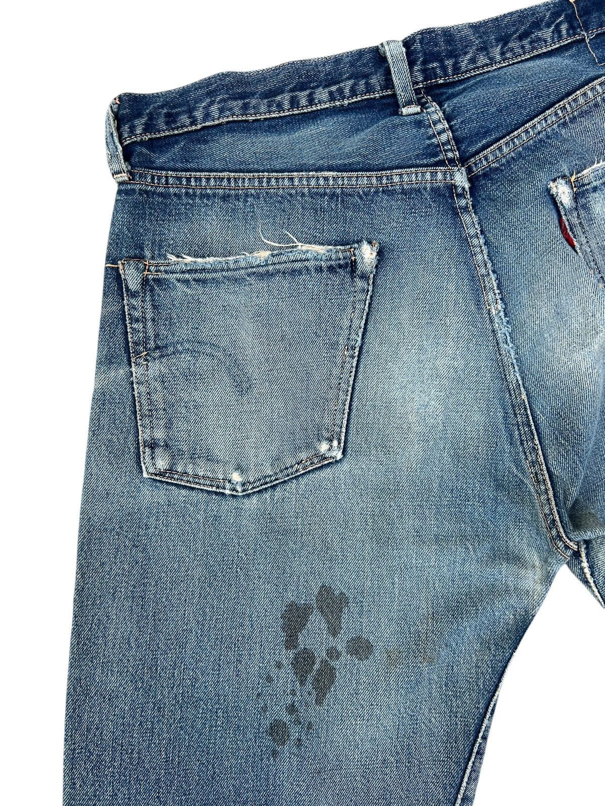 Levi's Vintage Clothing VTG 2002 Levi’s LVC Distress Denim Selvedge Jeans Trashed Size US 32 / EU 48 - 17 Thumbnail