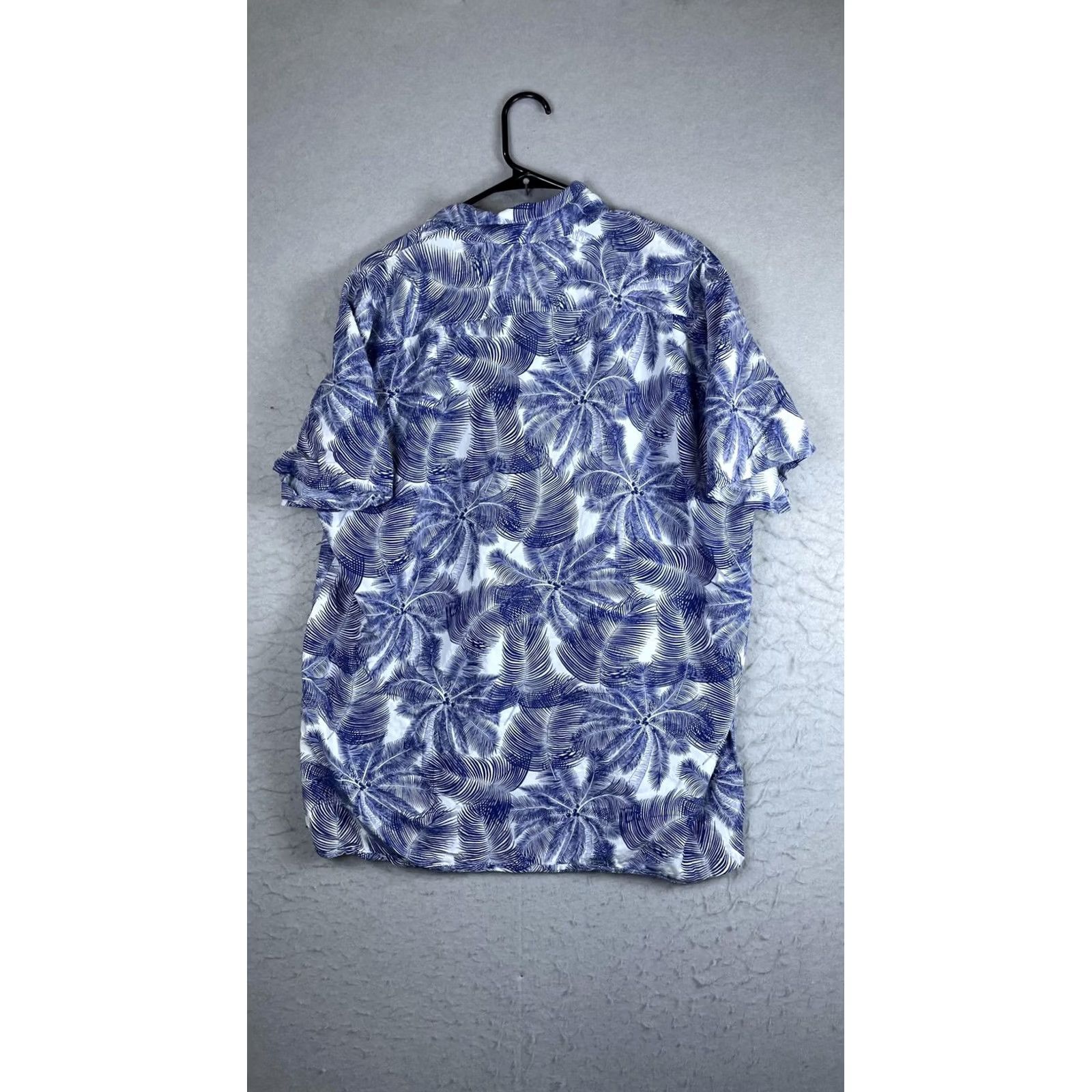 Vintage Cooke Street Shirt Mens XL Blue Palm Leaf Hawaiian Short Sleeve Button Front Size US XL / EU 56 / 4 - 5 Thumbnail