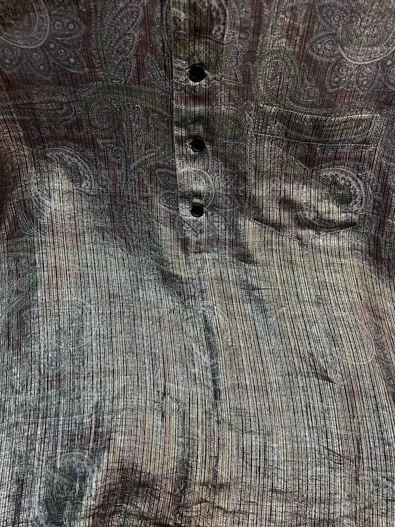 Saint Laurent Paris Saint Laurent Henley Silk Shirt with Patterns. Size US M / EU 48-50 / 2 - 4 Thumbnail
